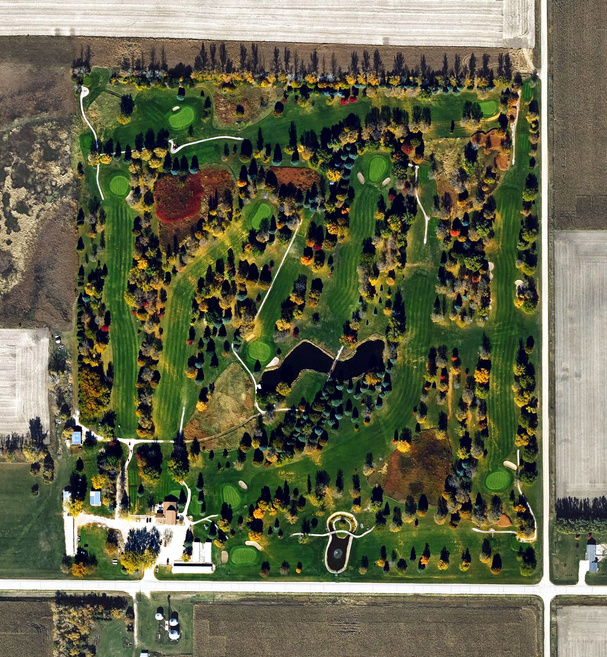 Aerial view of Gruis Golf Course, IA