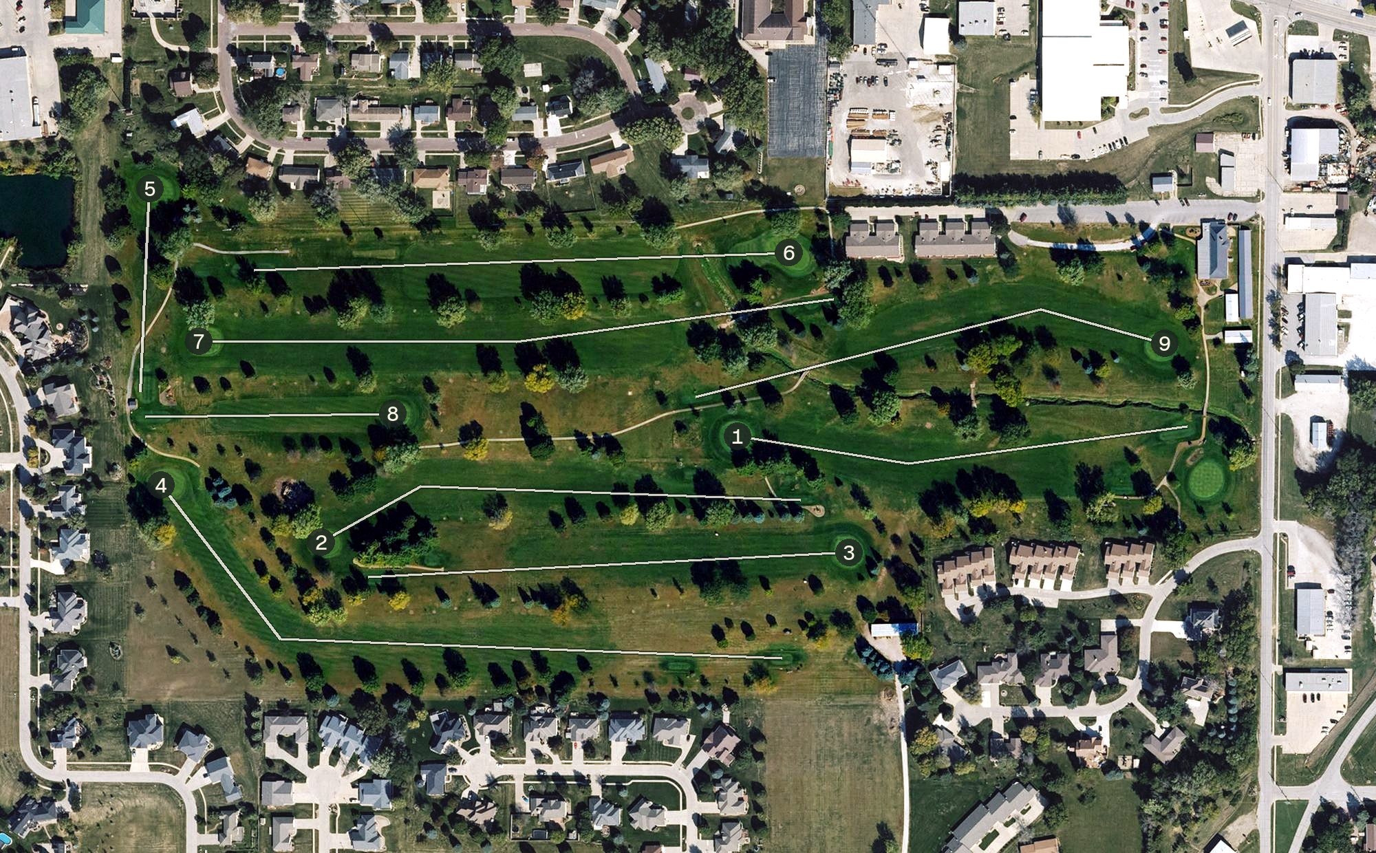 Aerial view of Harlan Golf and Country Club, IA