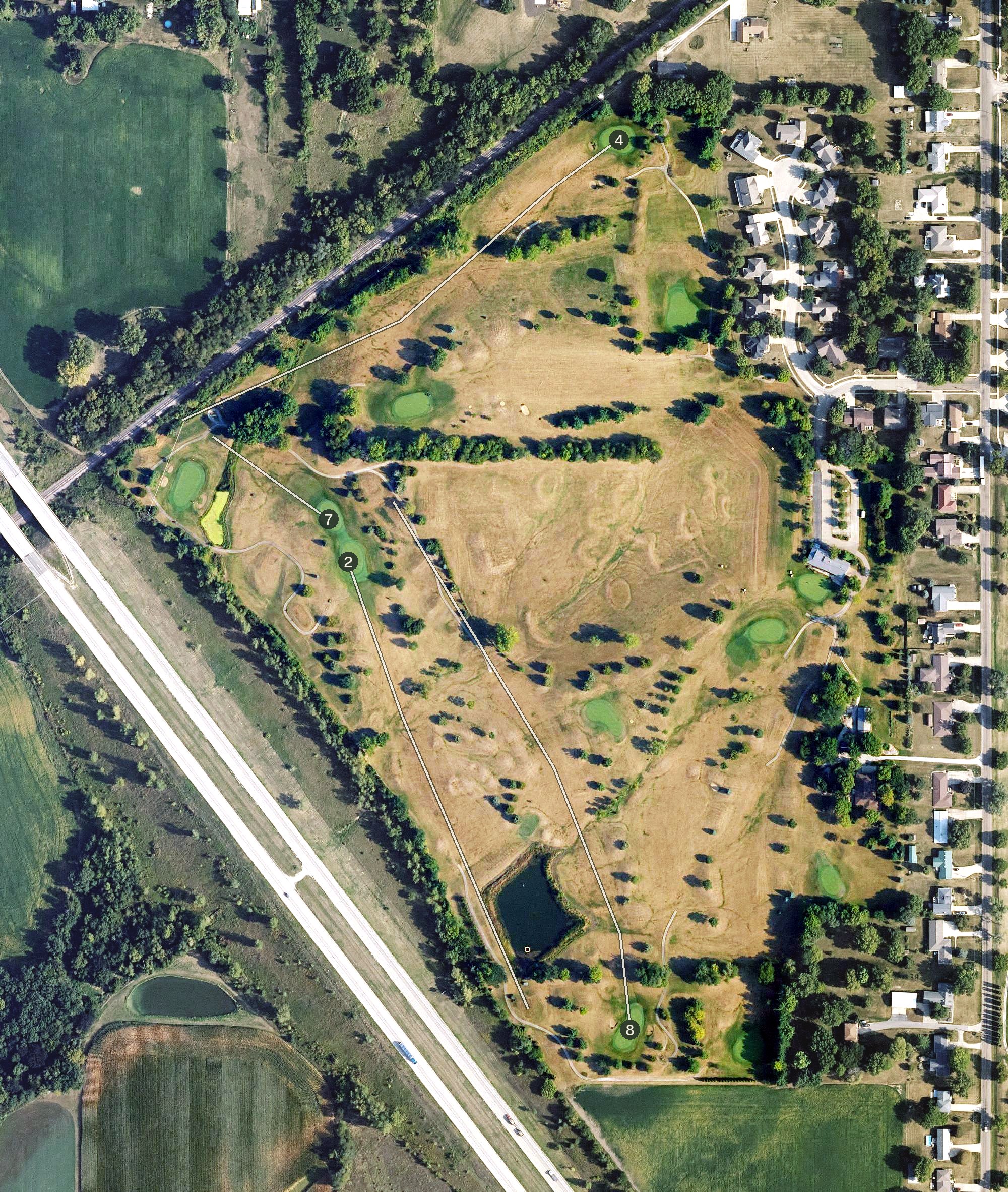 Aerial view of Harvest Point Golf Course, IA