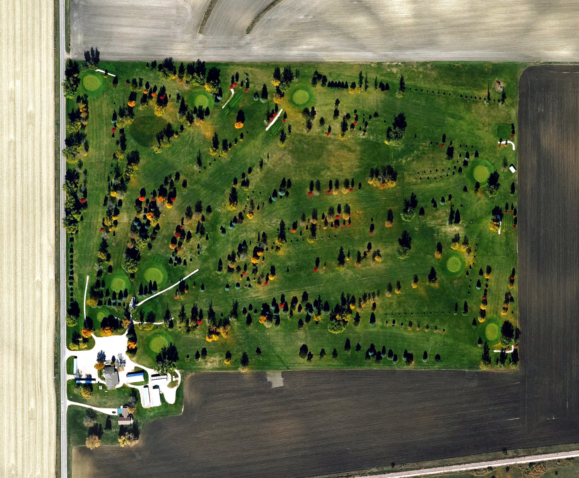 Aerial view of Hillside Golf Club, IA