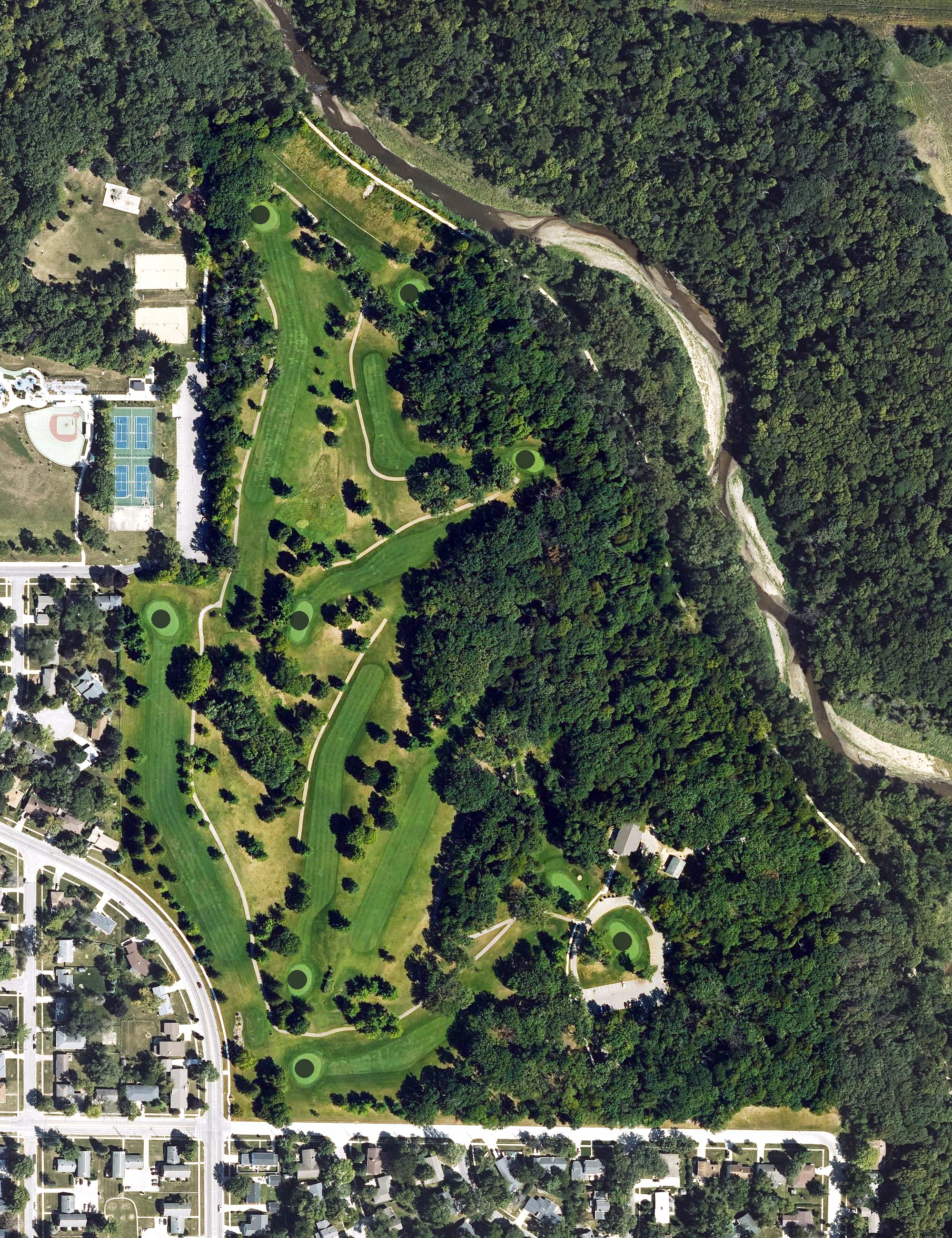 Aerial view of Homewood Golf Course, IA