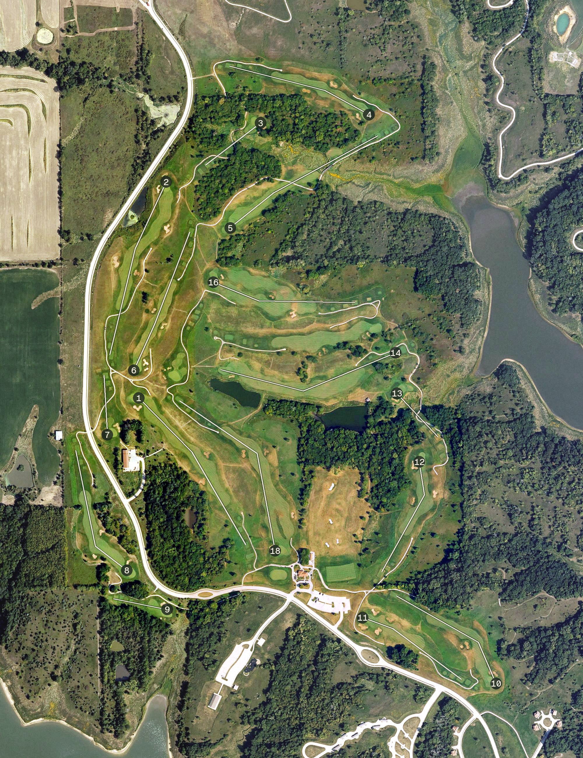 Aerial view of Honey Creek Golf Course, IA