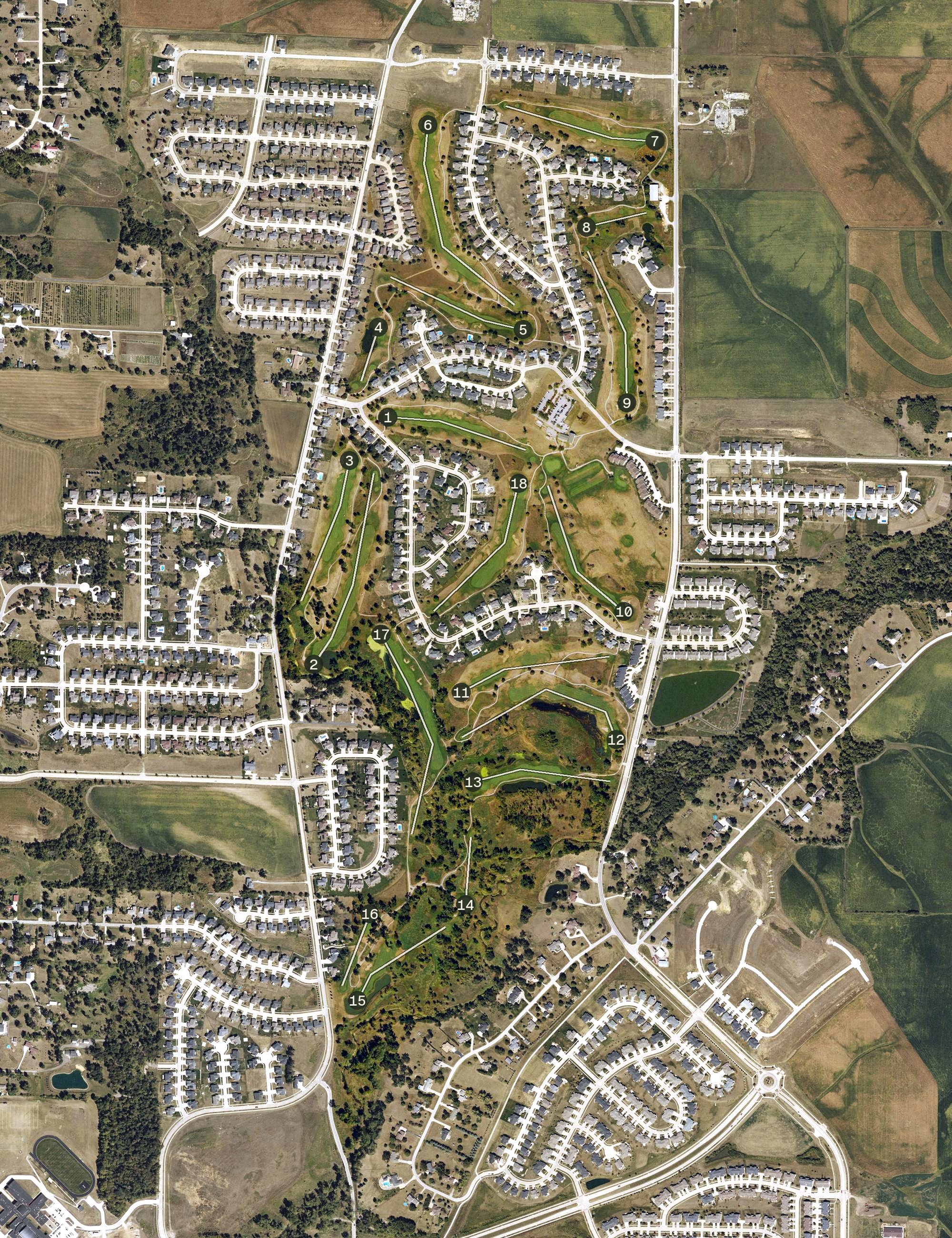 Aerial view of Hunters Ridge Golf Course, IA