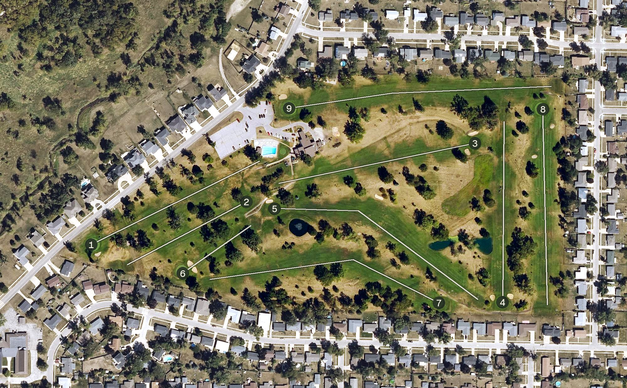 Aerial view of Indian Creek Country Club, IA