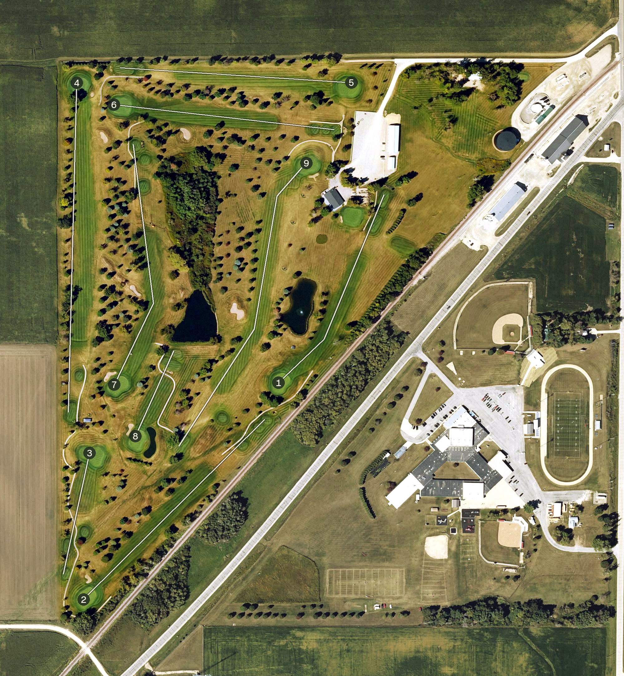 Aerial view of Jackson Heights Golf Club, IA