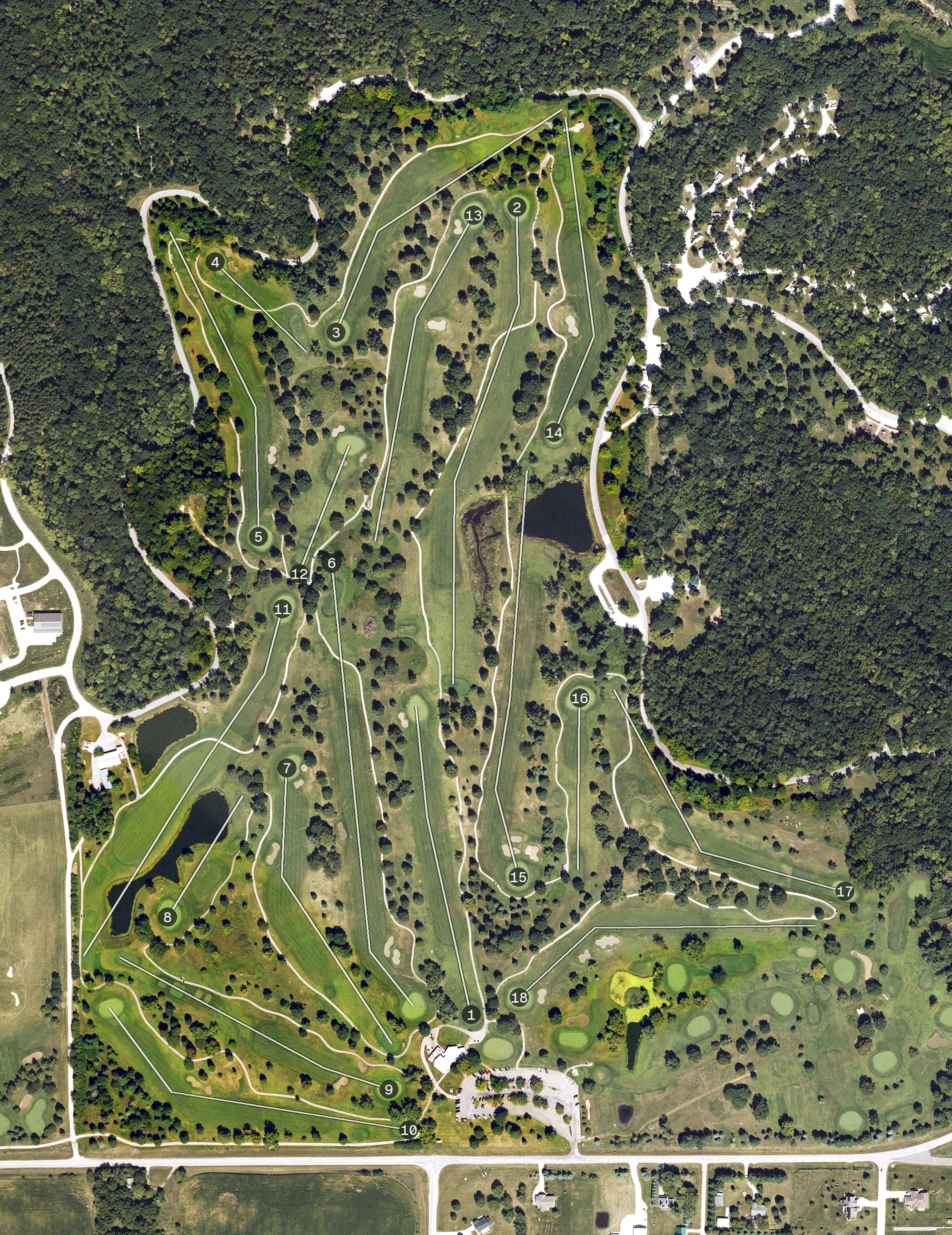 Aerial view of Jester Park Golf Course, IA