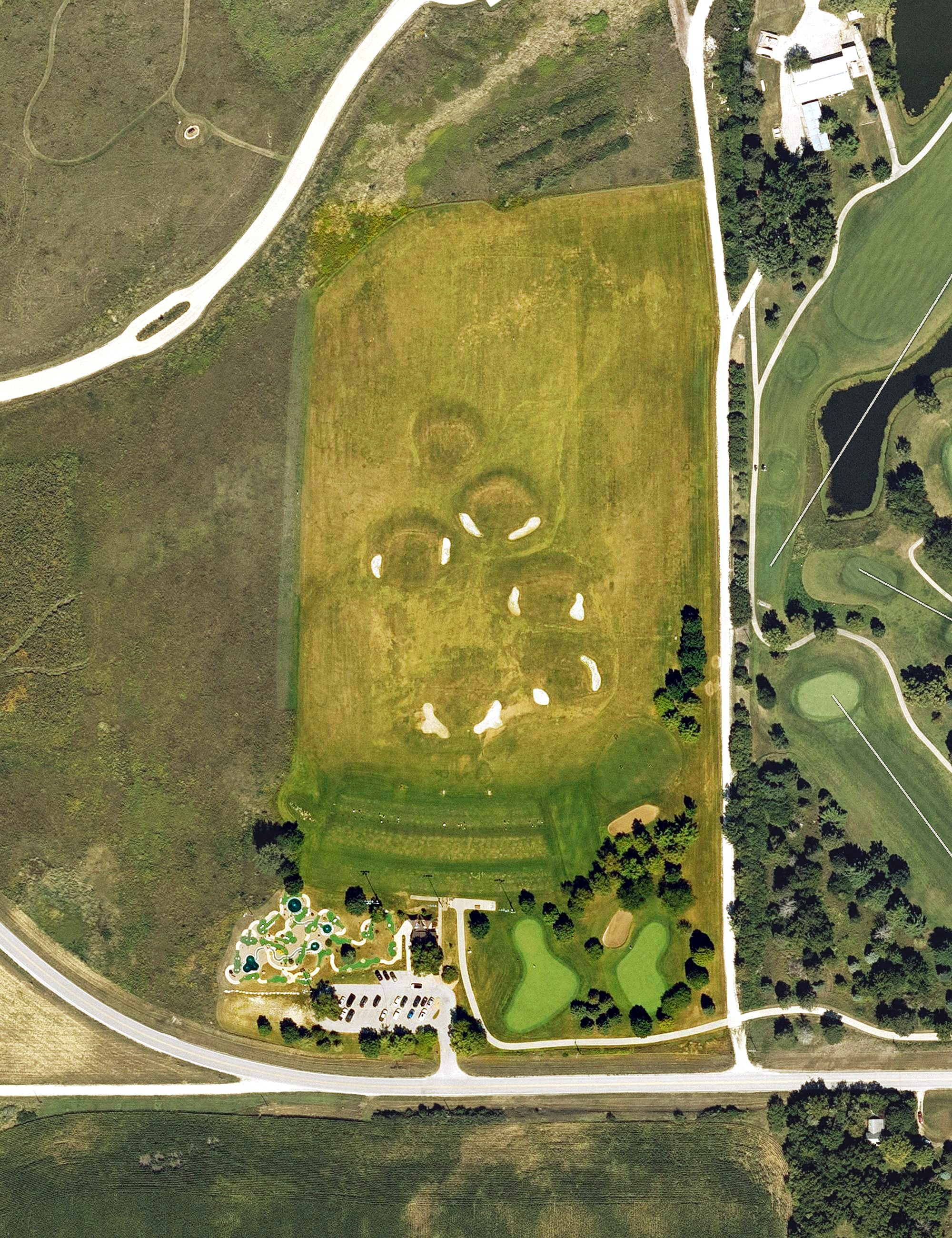 Aerial view of Jester Park Learning and Practice Facility, IA