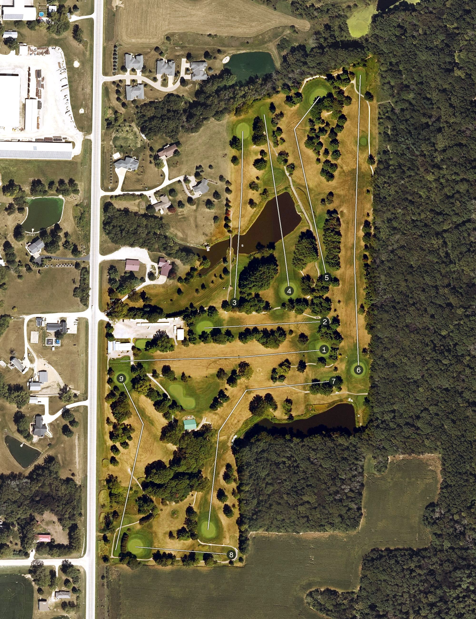 Aerial view of Kalona Golf Club, IA