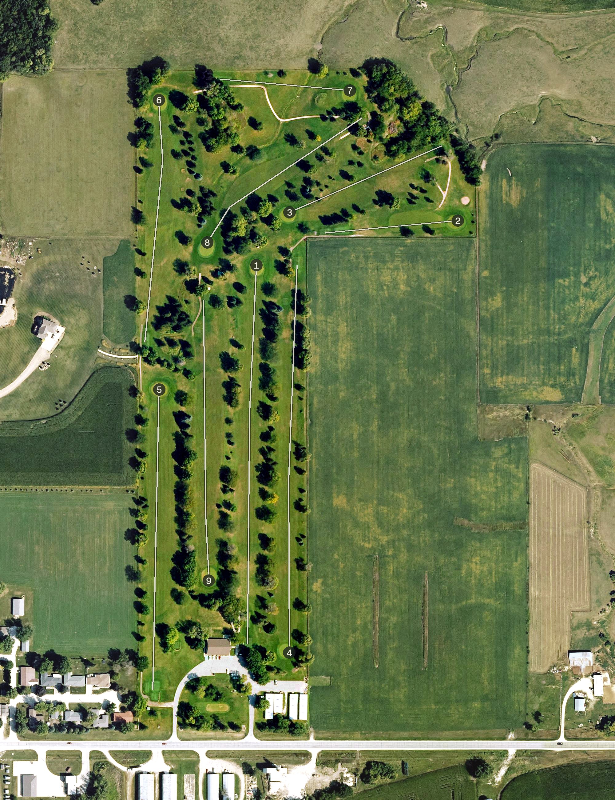 Aerial view of Lake City Country Club, IA