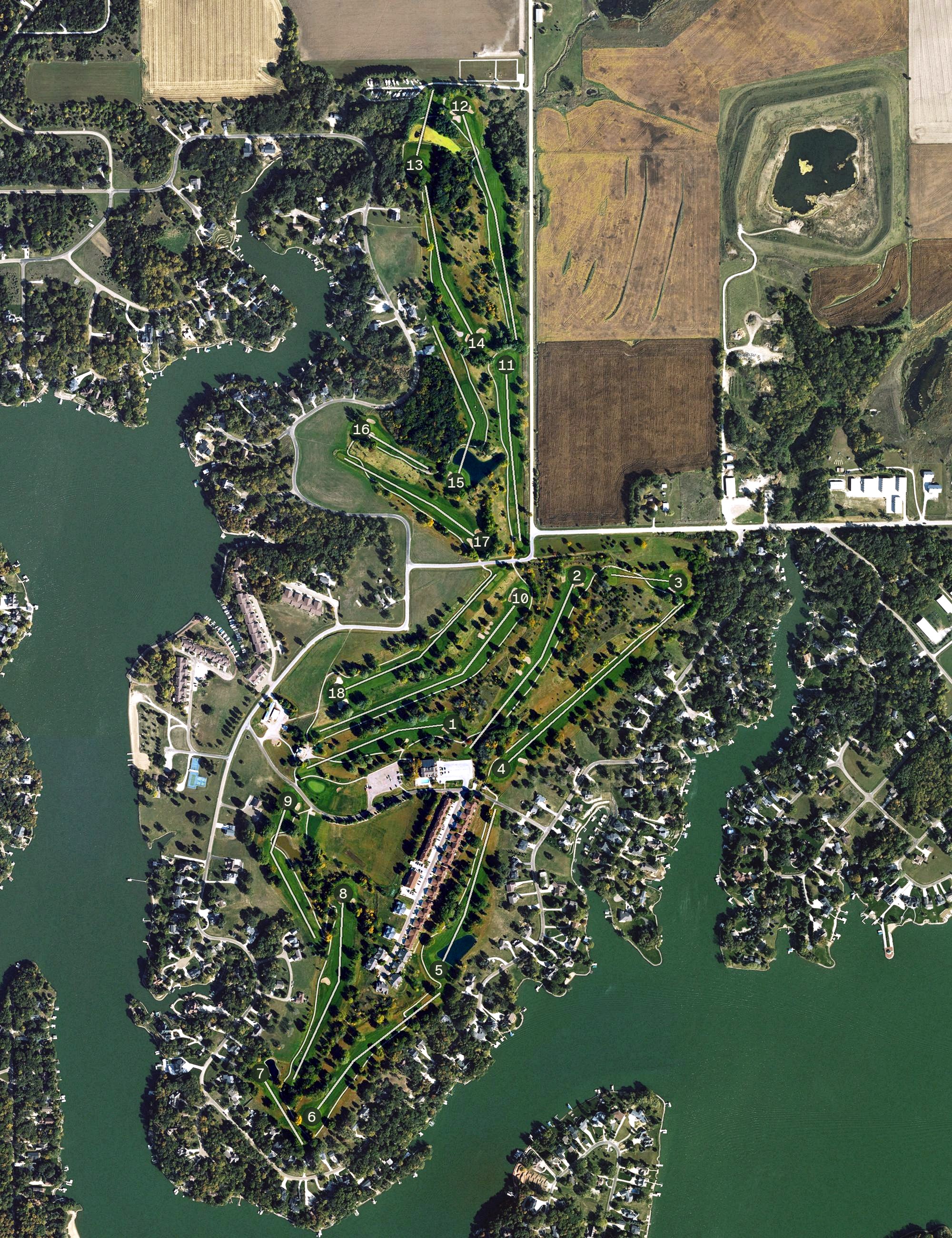 Aerial view of Lake Panorama National Golf Course, IA