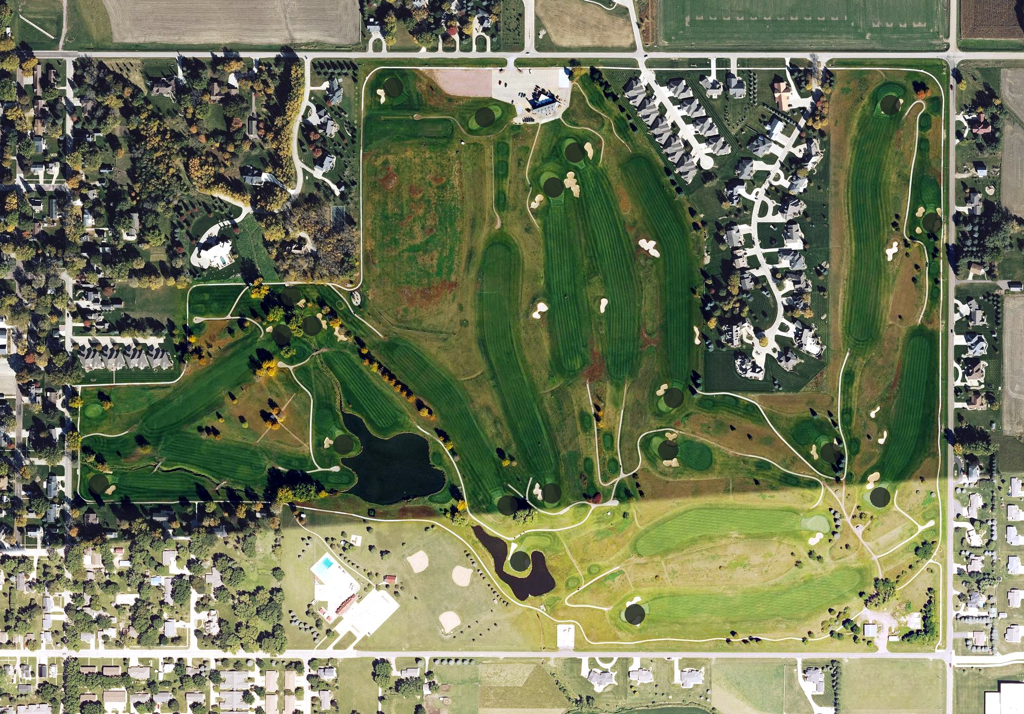 Aerial view of Landsmeer Golf Club, IA