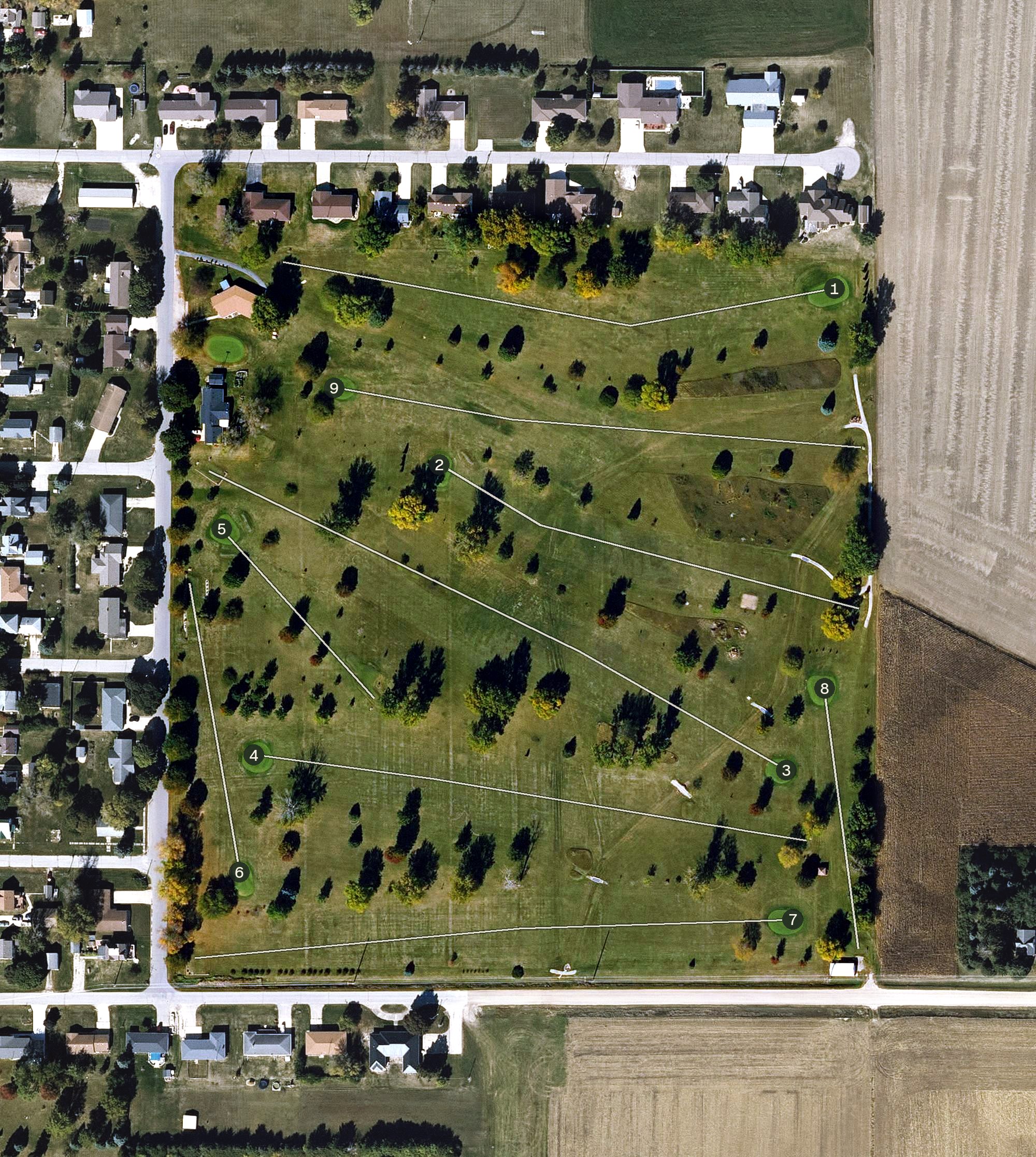 Aerial view of Latimer Golf Club, IA