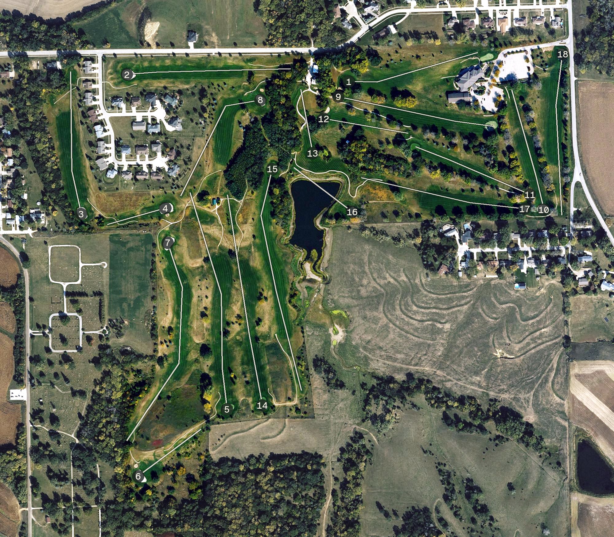Aerial view of Majestic Hills Golf Course, IA