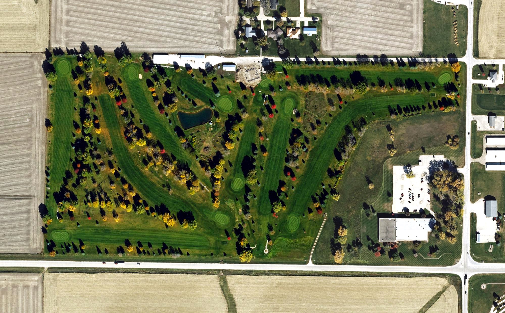 Aerial view of Marcus Community Golf Club, IA