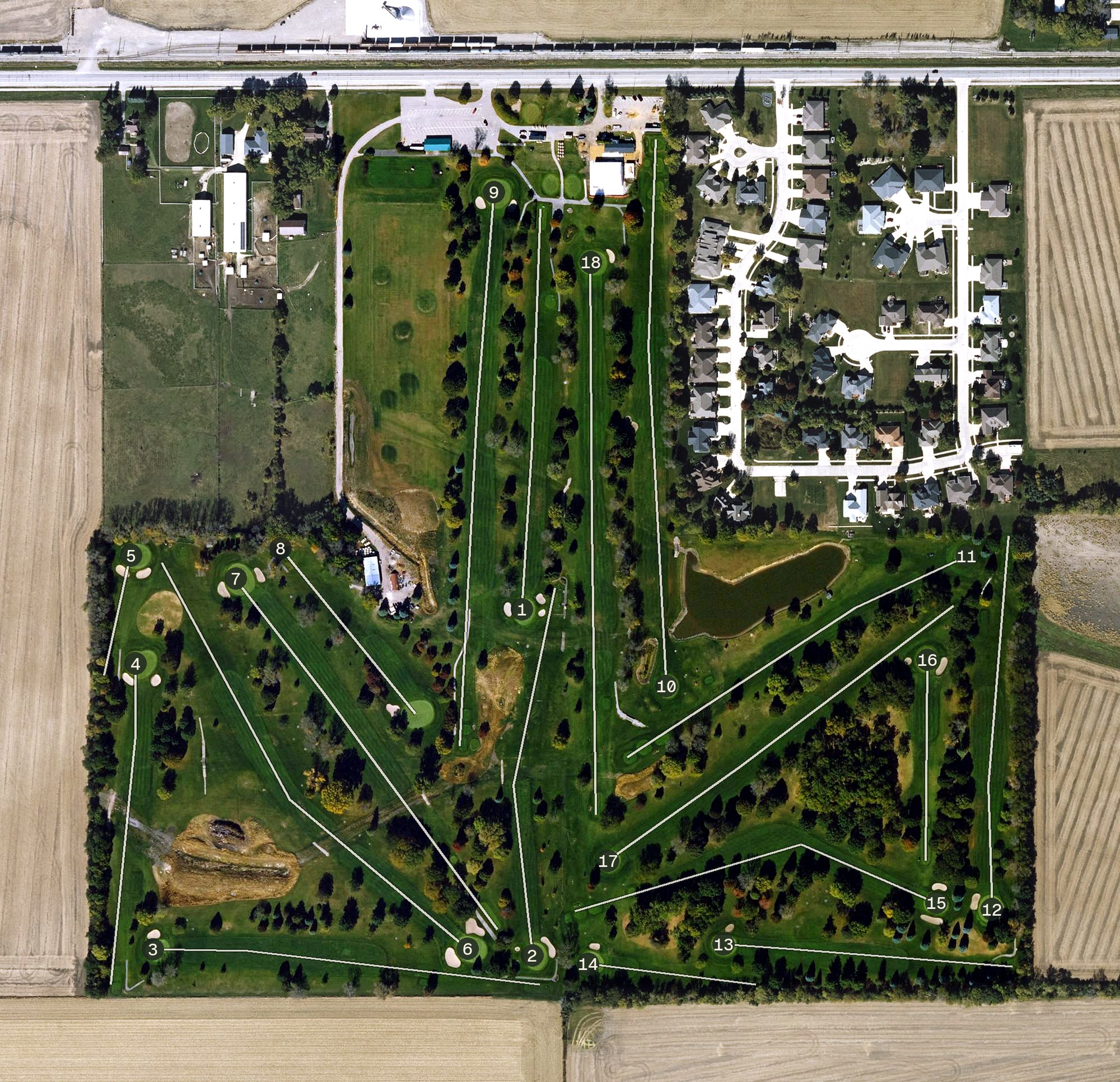 Aerial view of Mason City Country Club, IA