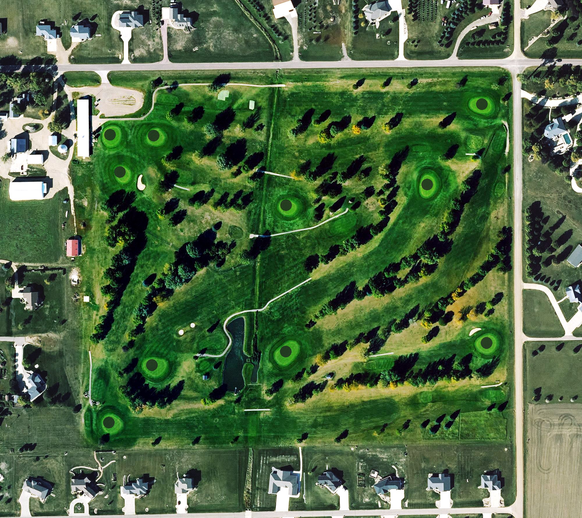 Aerial view of Meadow Acres Golf Course, IA