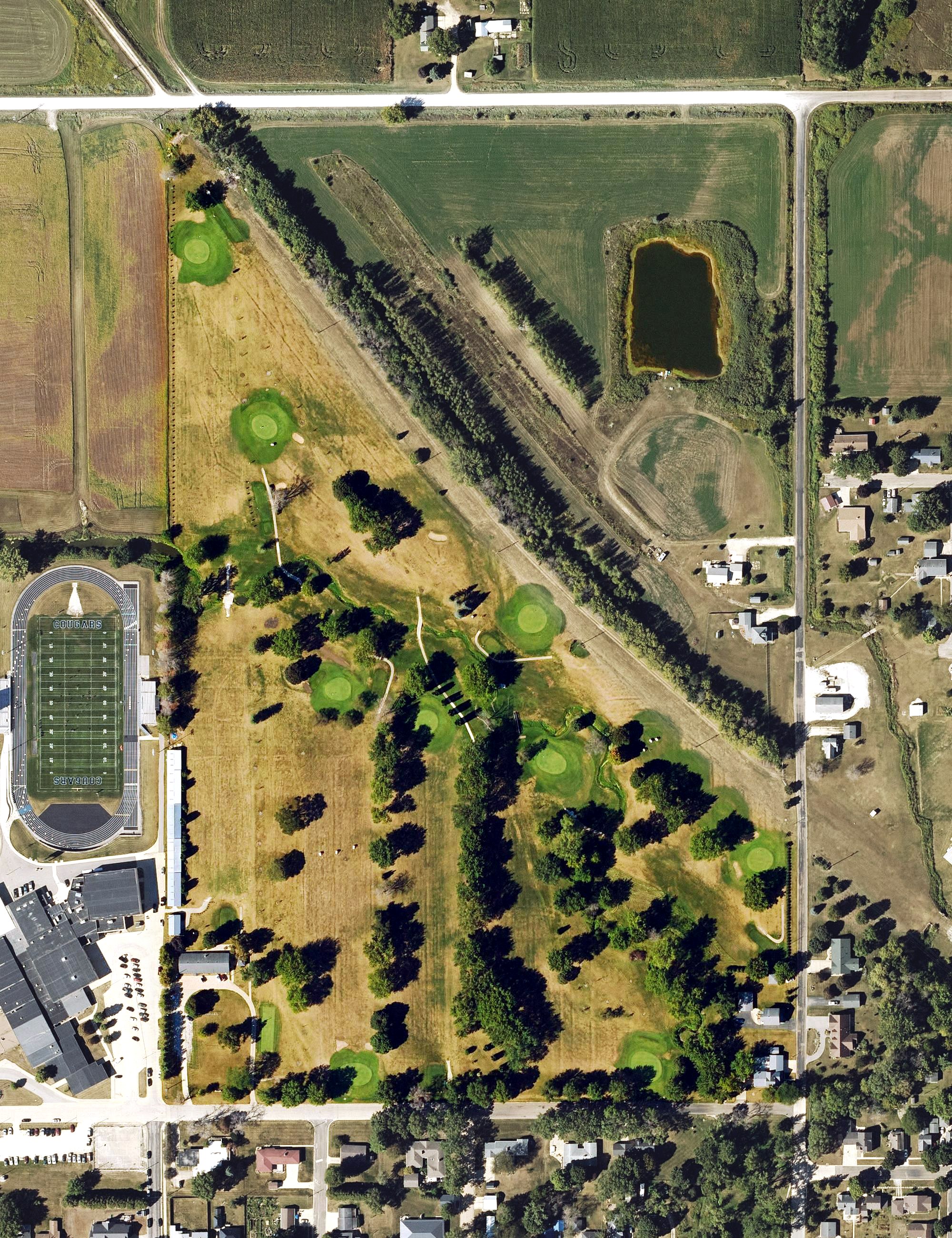 Aerial view of Meadowbrook Country Club, IA