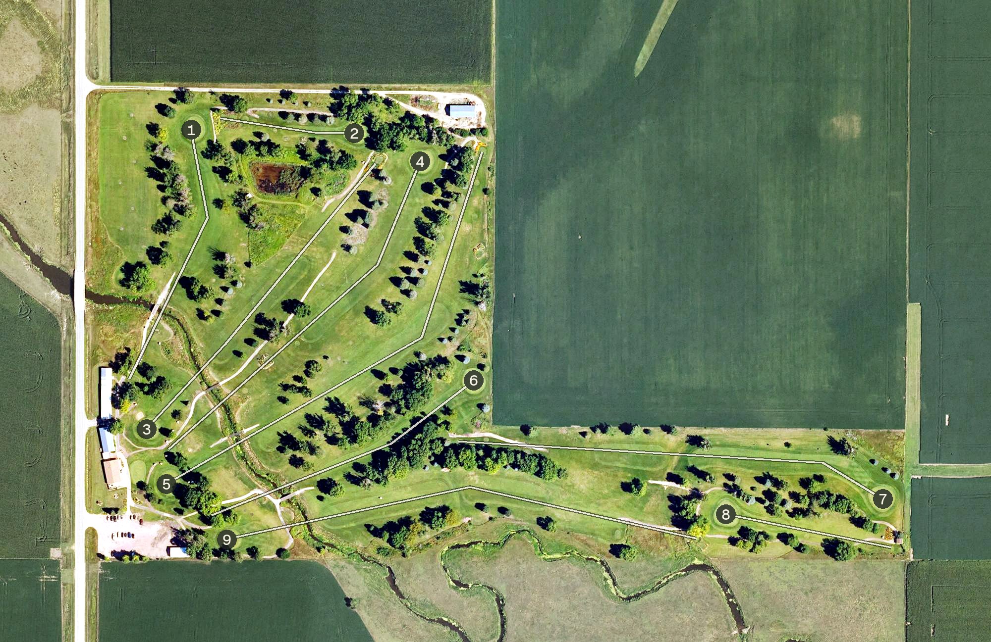 Aerial view of Meadowbrook Golf and Country Club, IA