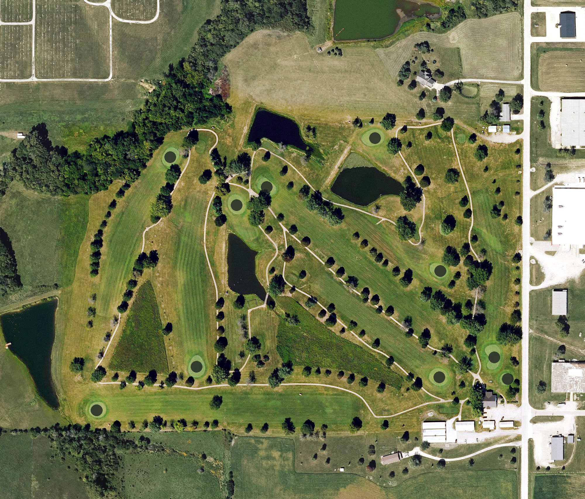 Aerial view of Mount Ayr Golf and Country Club, IA