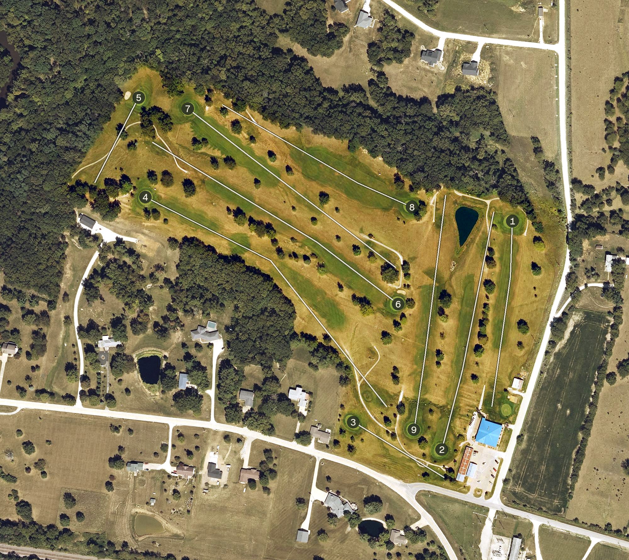 Aerial view of Mount Pleasant Golf & Country Club, IA