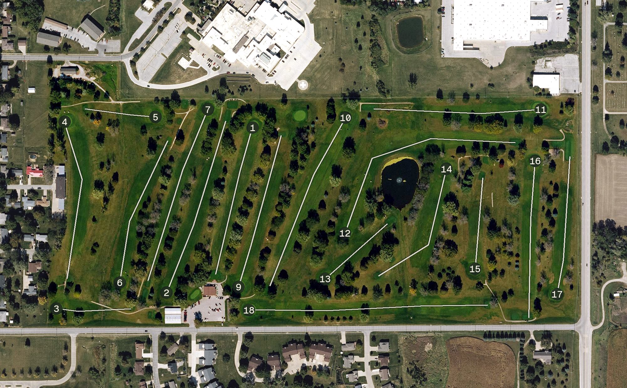 Aerial view of Nishna Hills Golf Club, IA