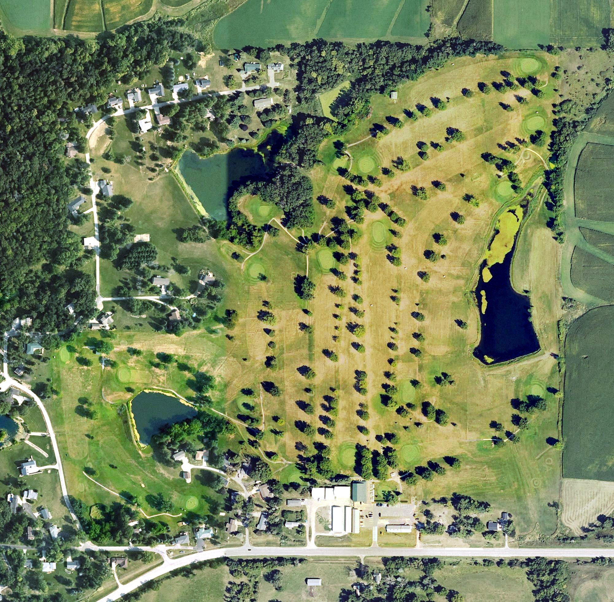 Aerial view of Oakland Acres Golf Club, IA