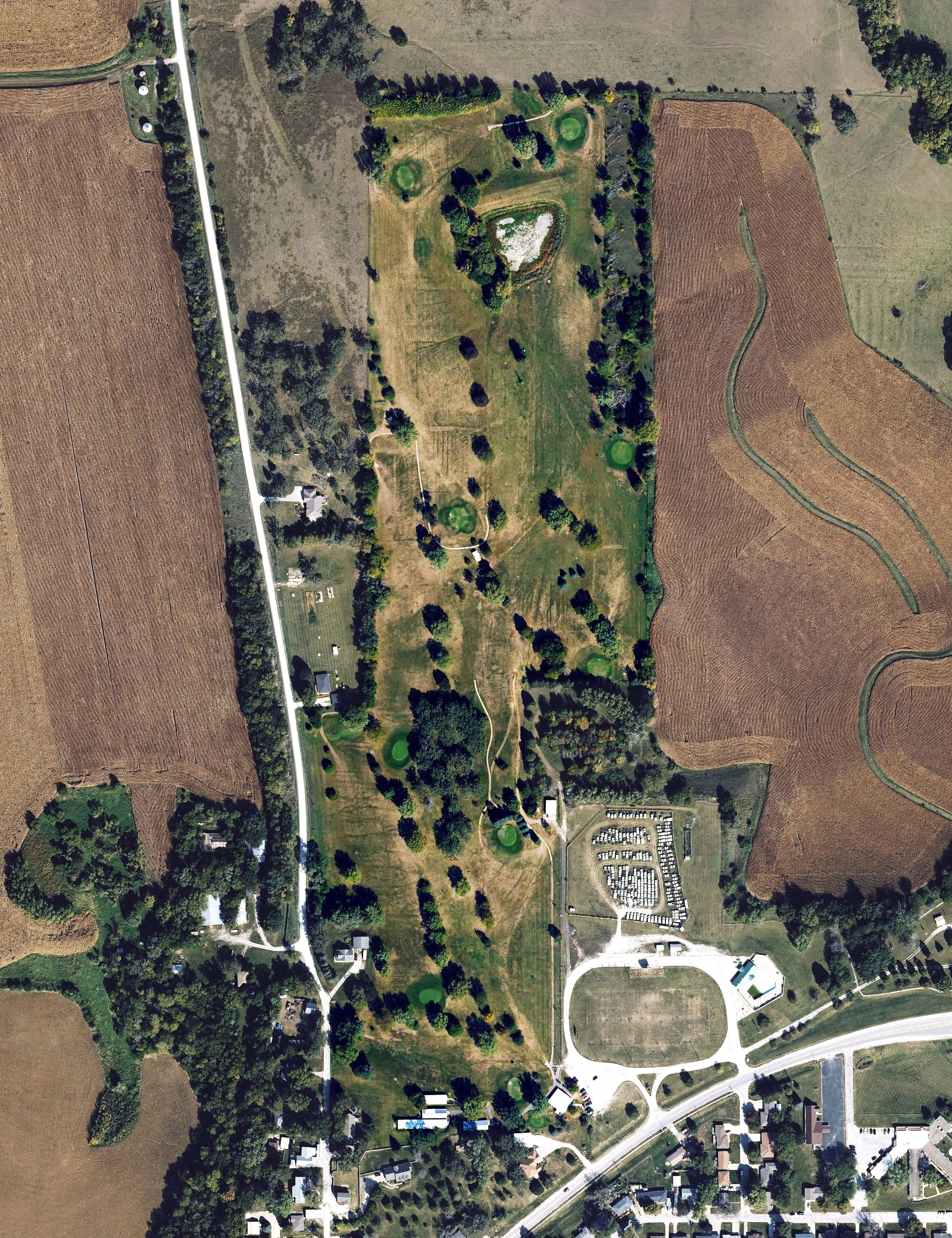 Aerial view of Oakland Country Club, IA