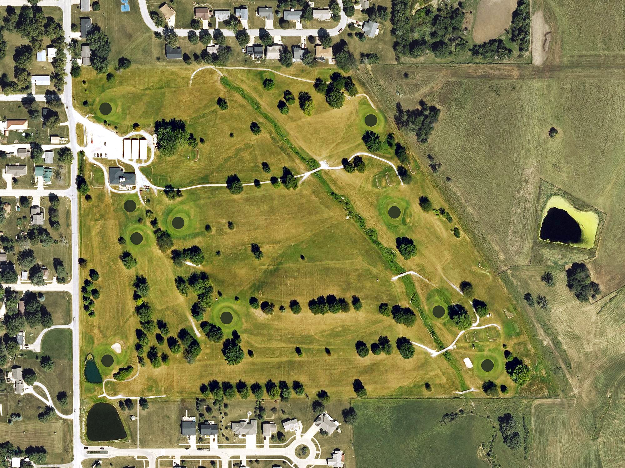 Aerial view of Osceola Municipal Golf Course, IA