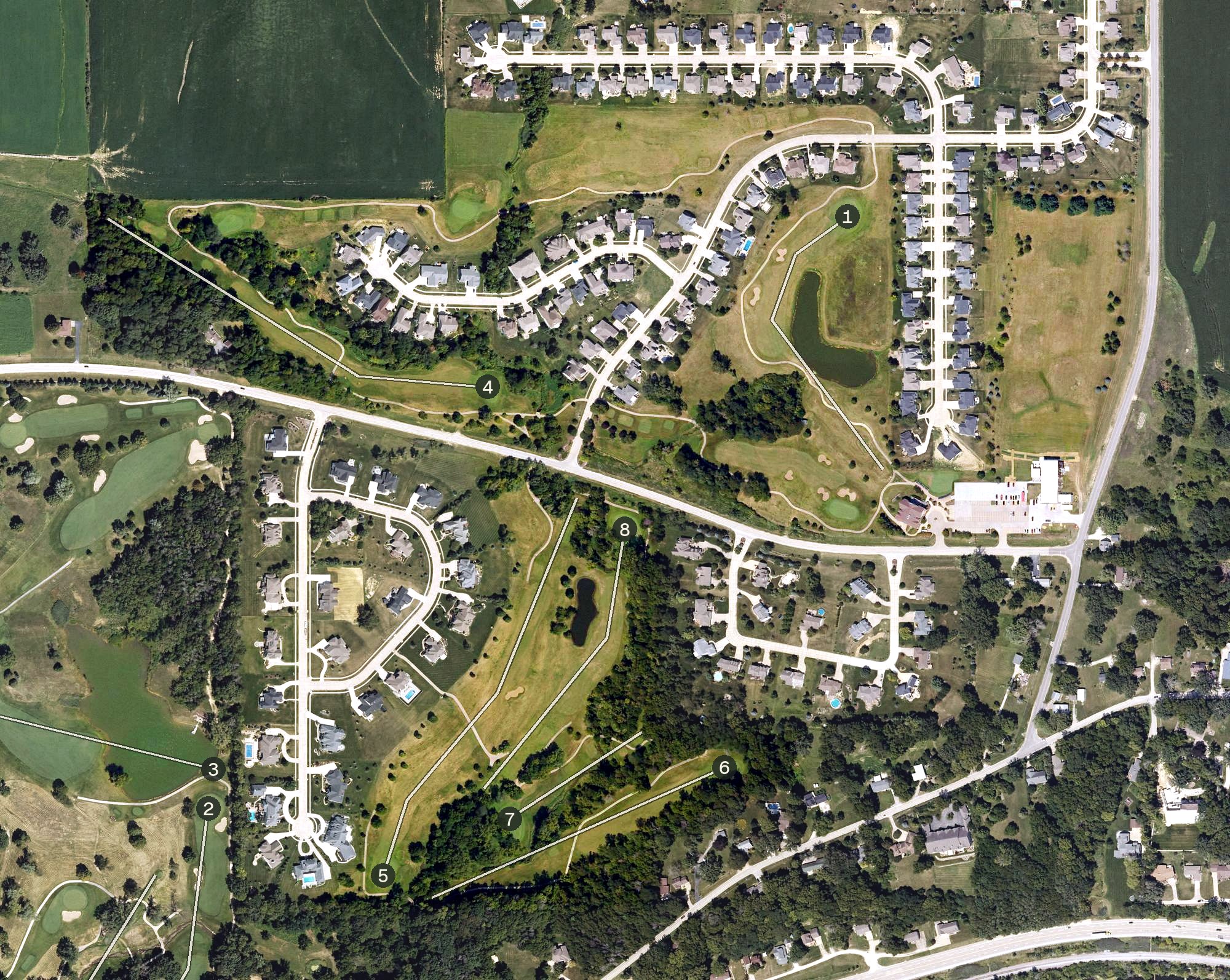 Aerial view of Pebble Creek Golf Course, IA