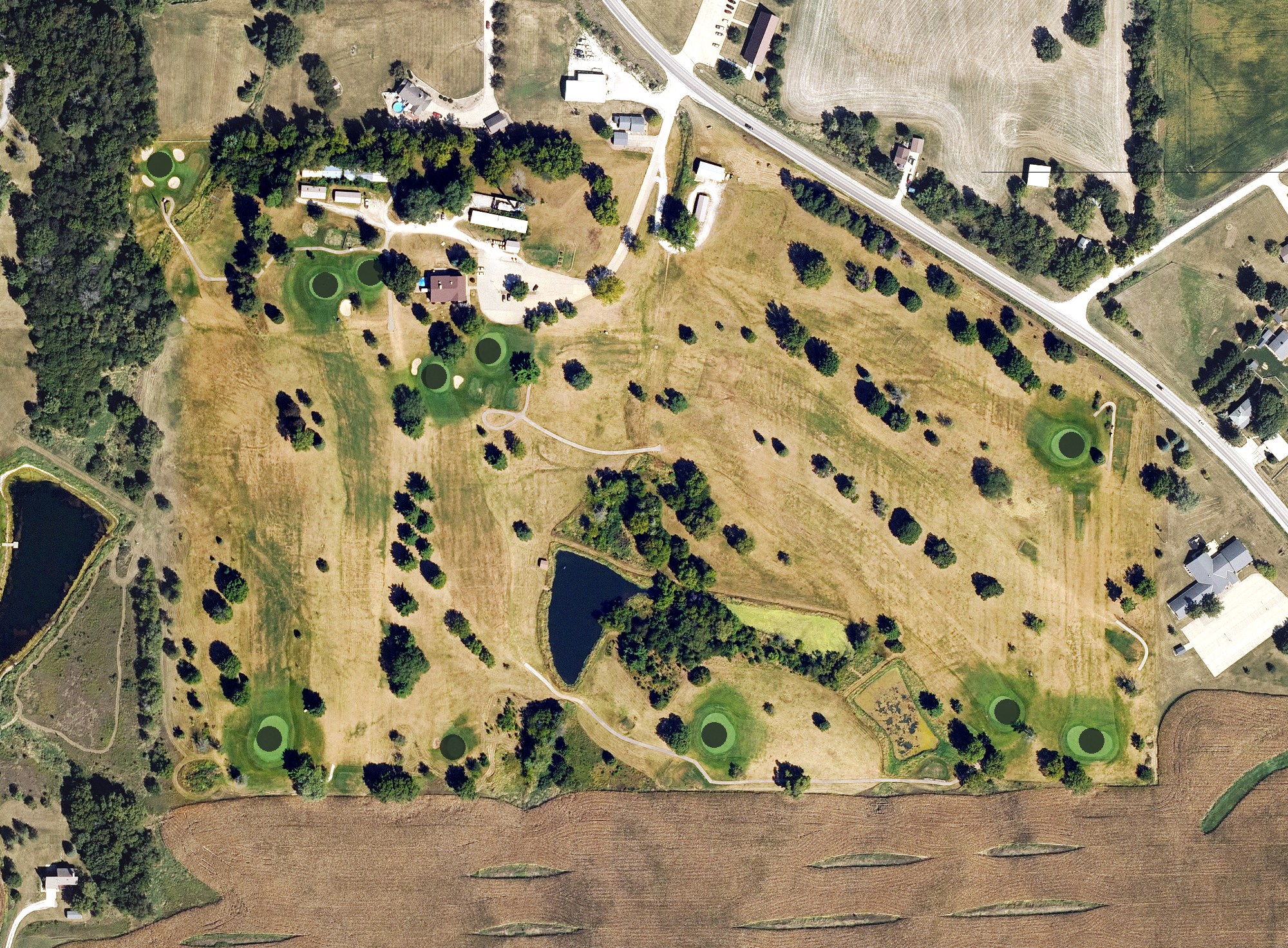 Aerial view of Pine Knolls Country Club, IA