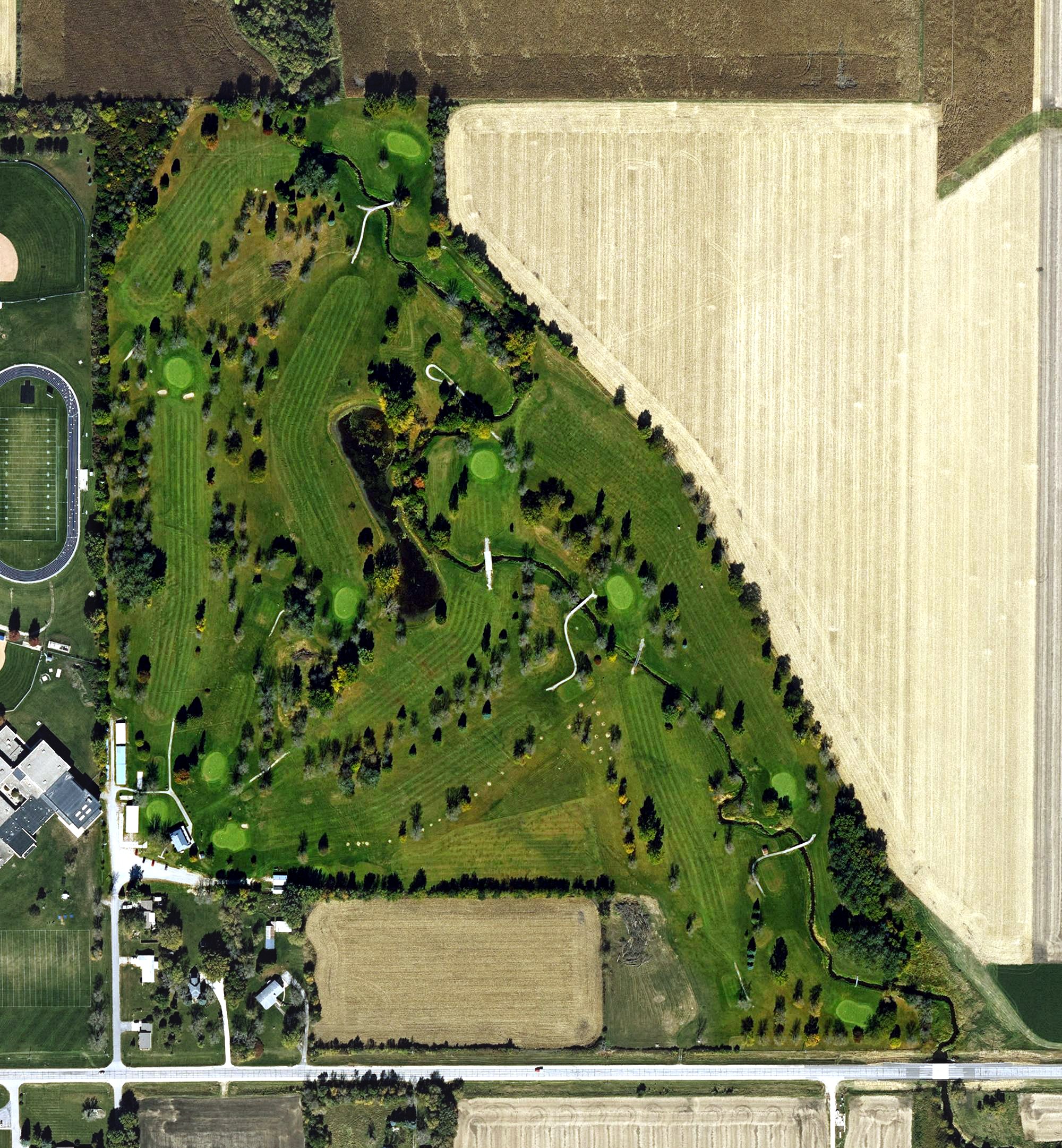 Aerial view of Pioneer Town & Country Club, IA
