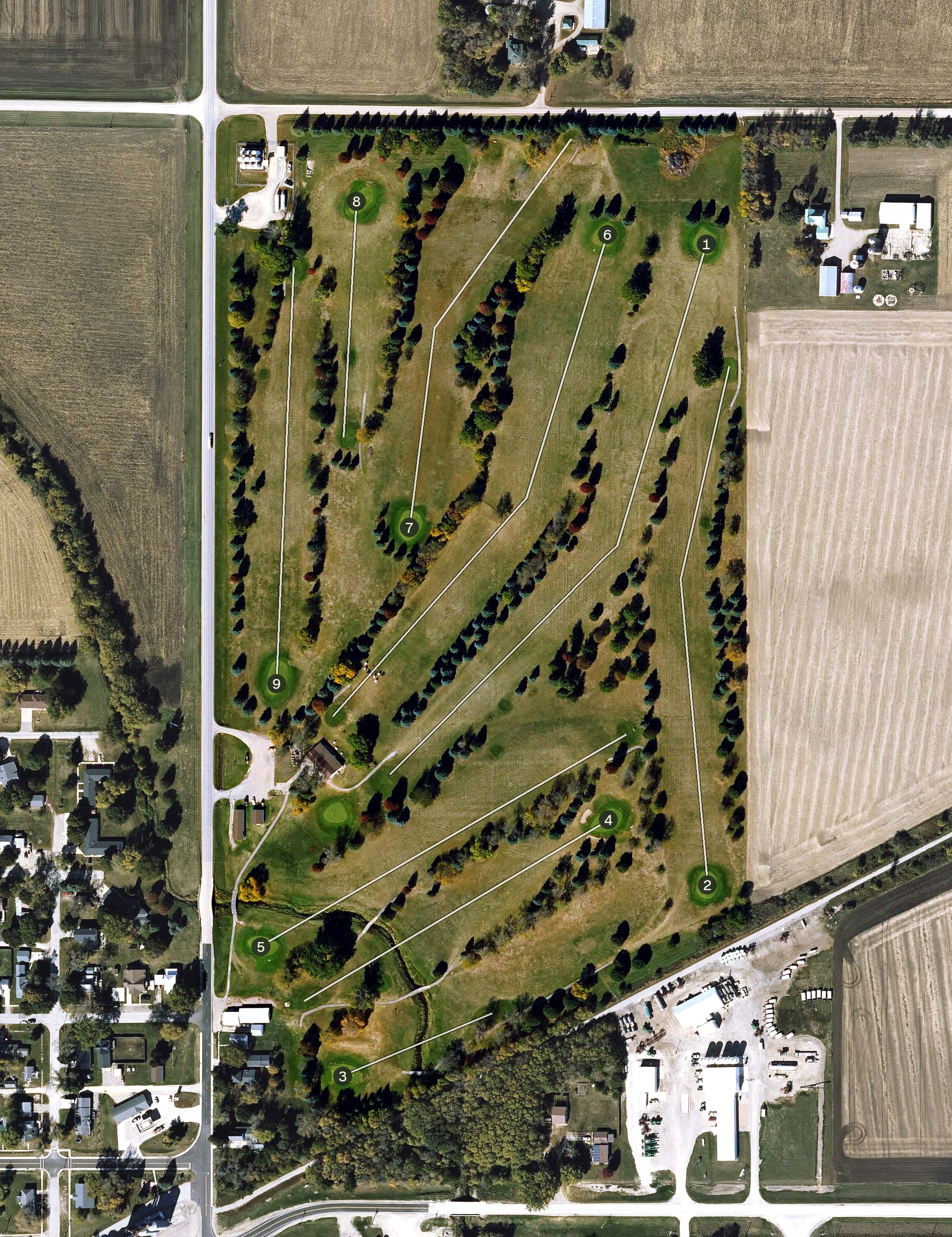 Aerial view of Pleasant Valley Golf Club, IA