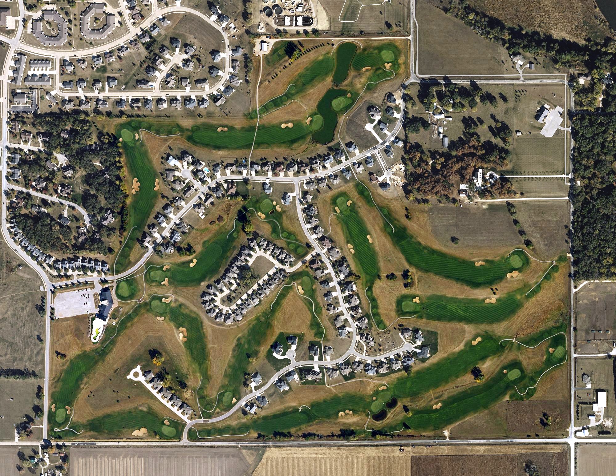 Aerial view of Prairie Links Golf Course & Event Center, IA
