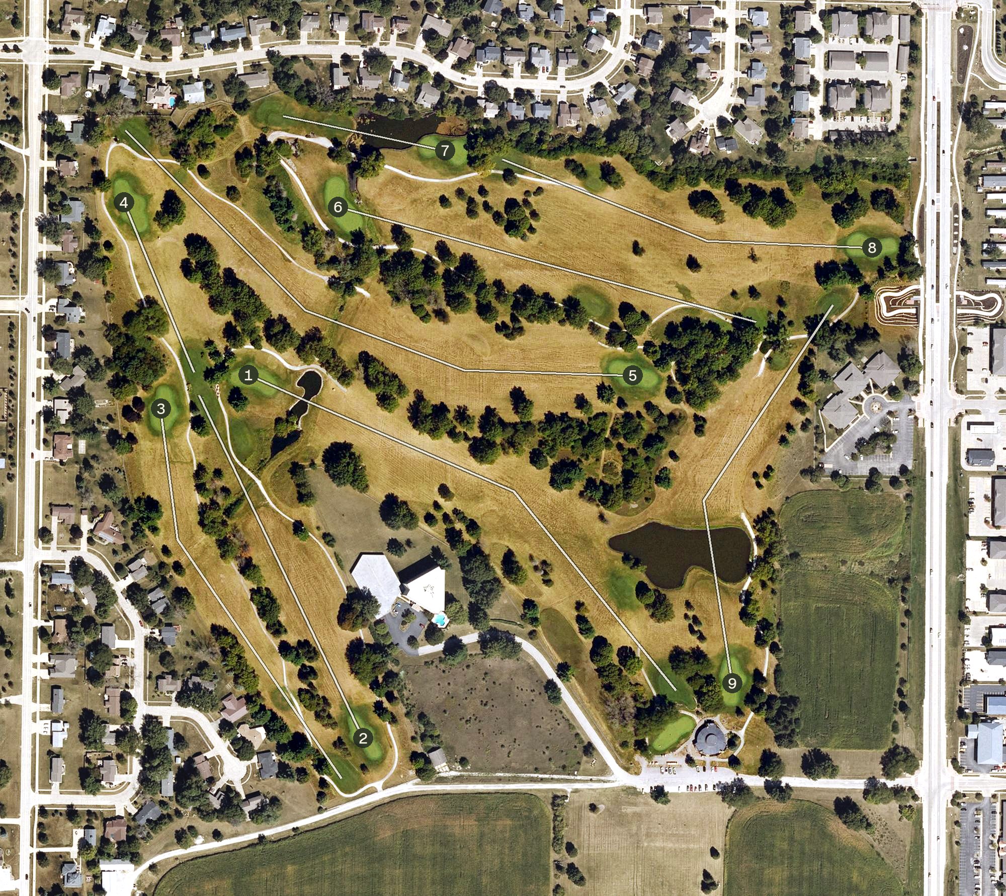 Aerial view of Quail Creek Golf Course, IA