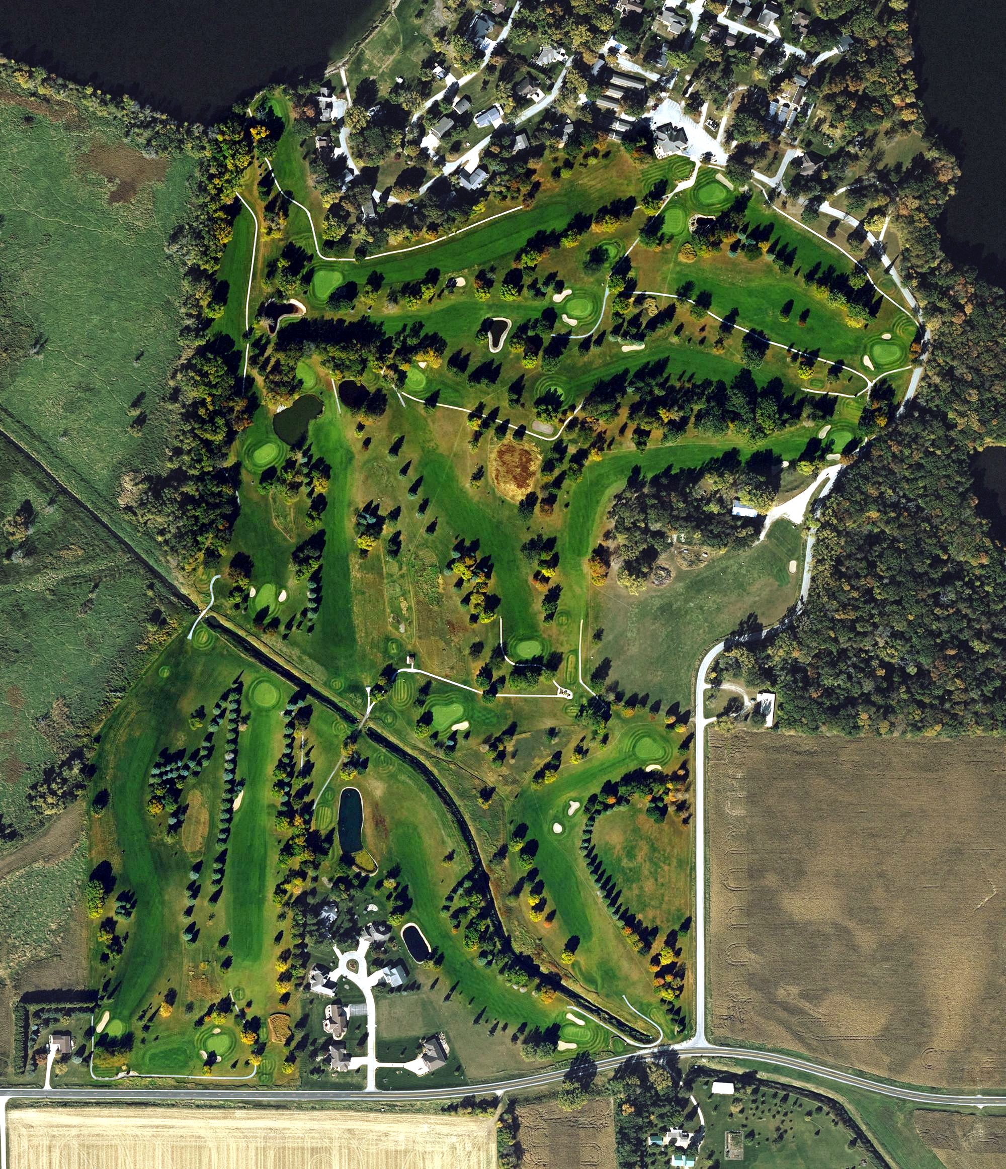 Aerial view of Rice Lake Golf and Country Club, IA