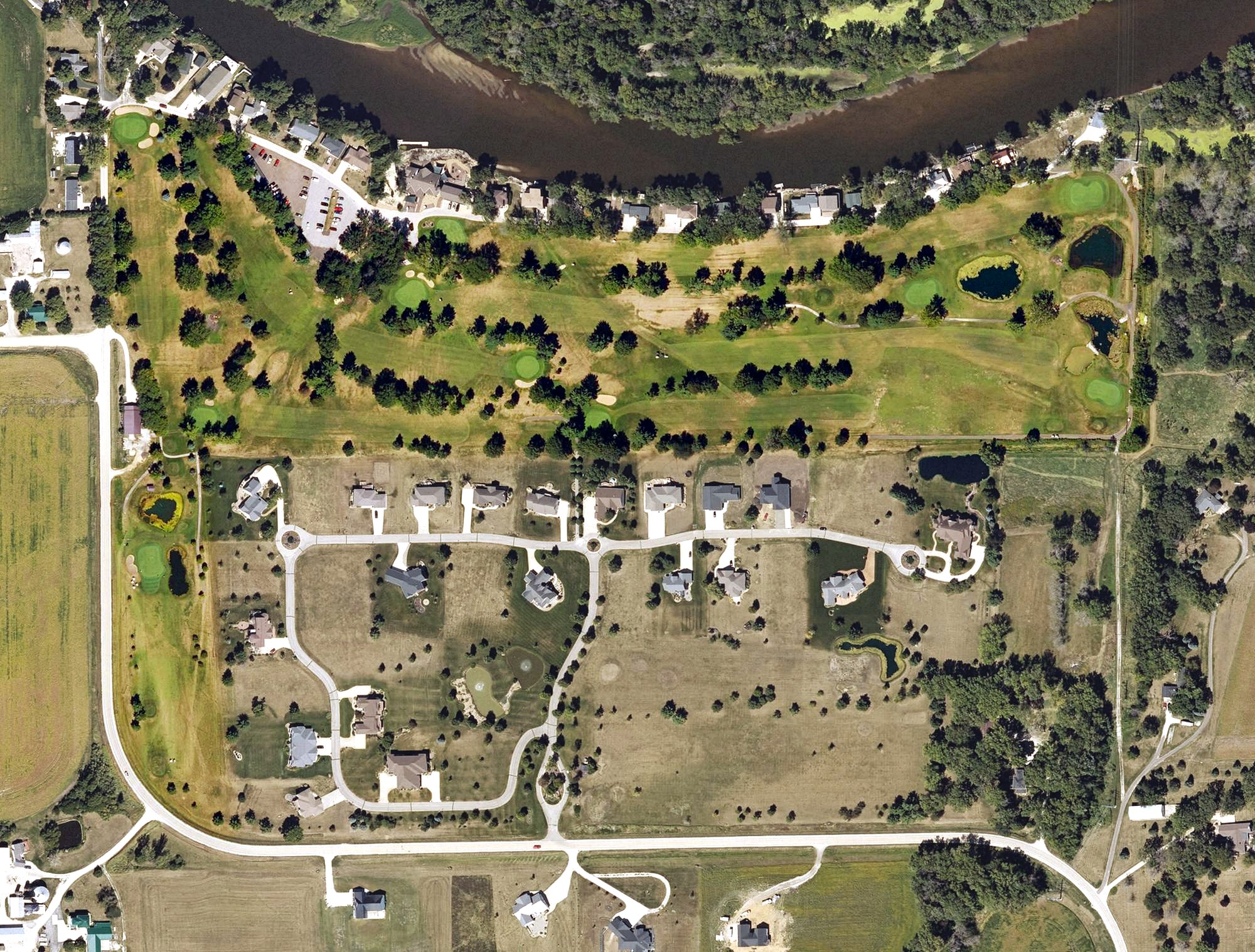 Aerial view of River Ridge Golf Club, IA