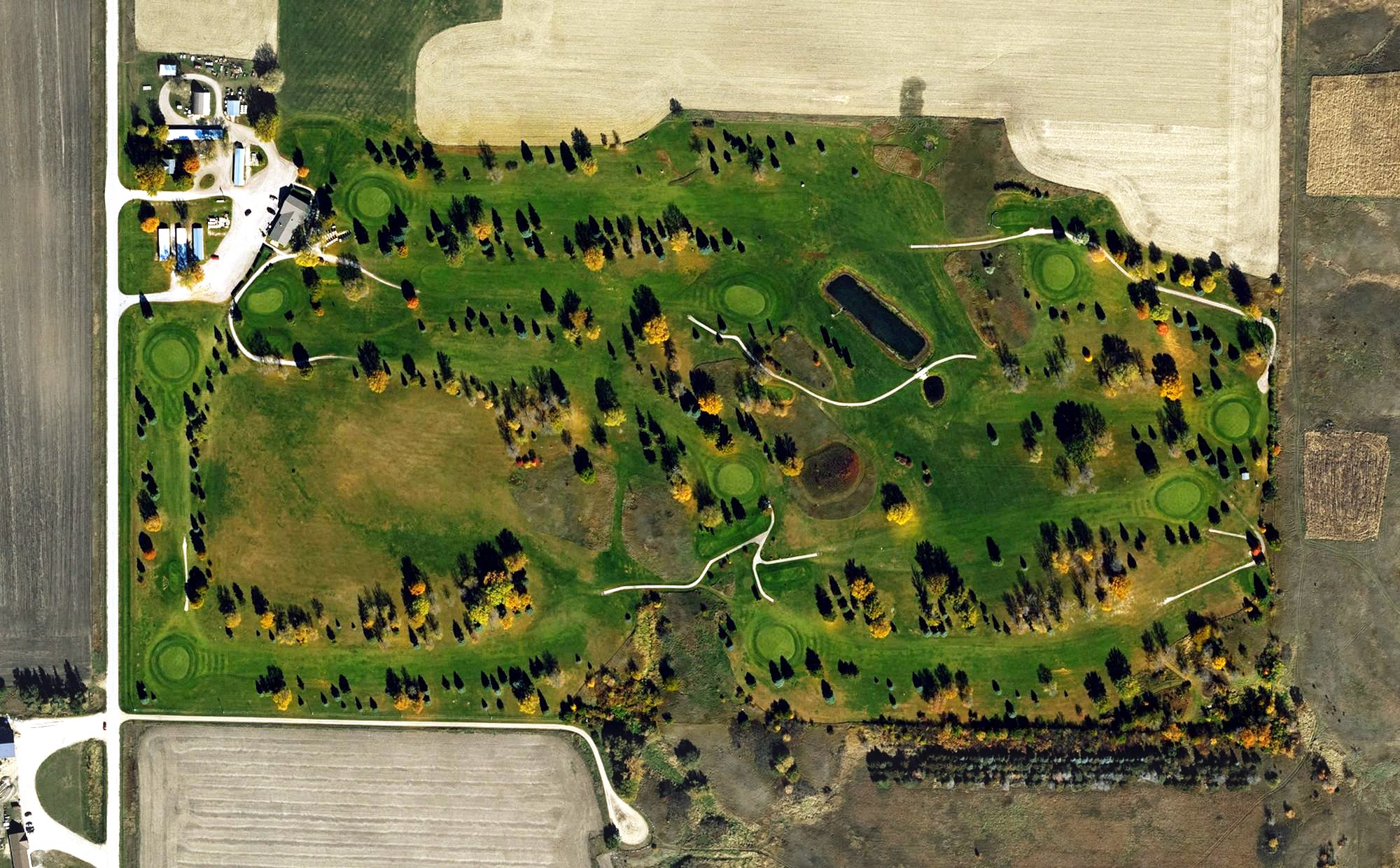 Aerial view of River Road Golf Club, IA