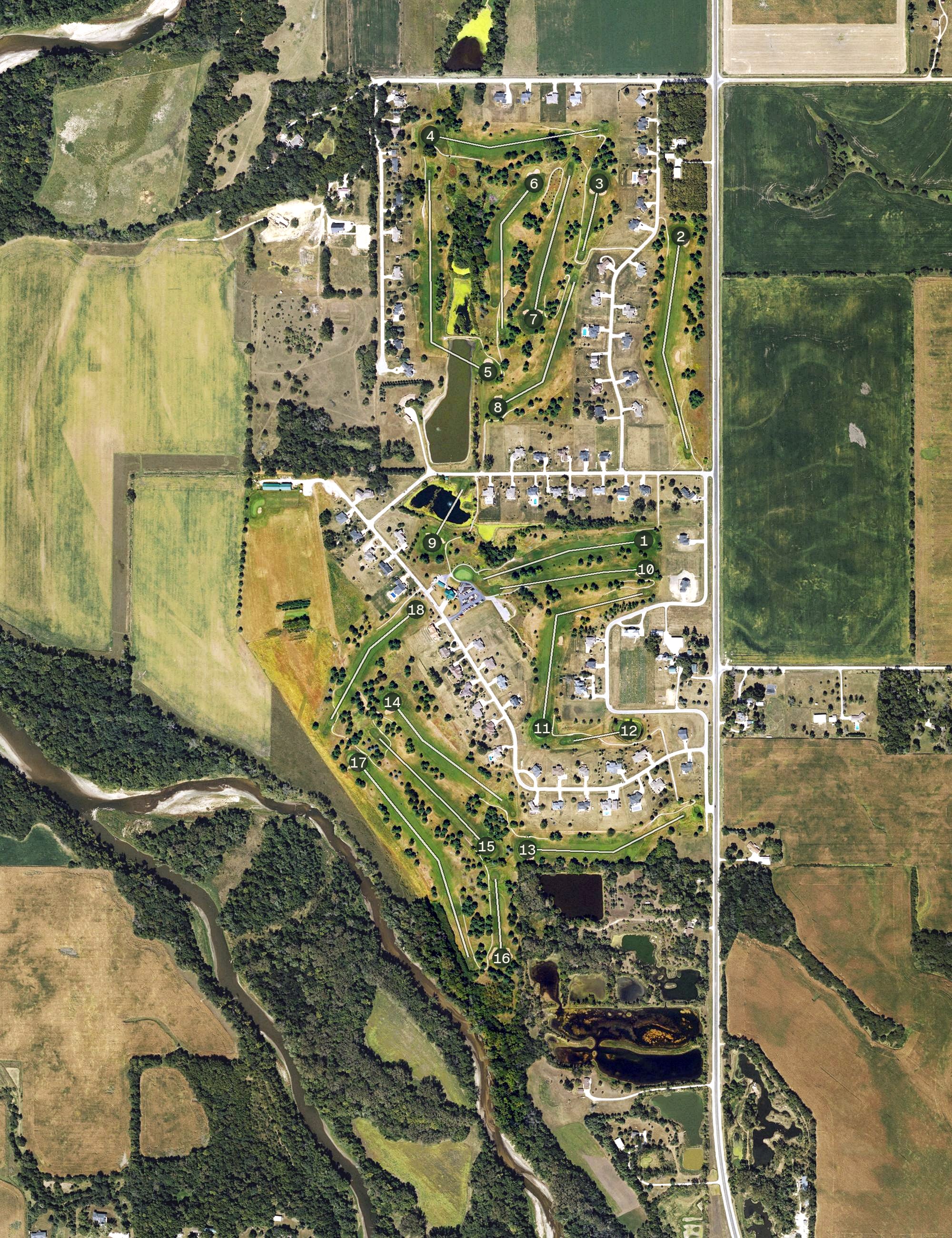 Aerial view of River Valley Golf Course, IA