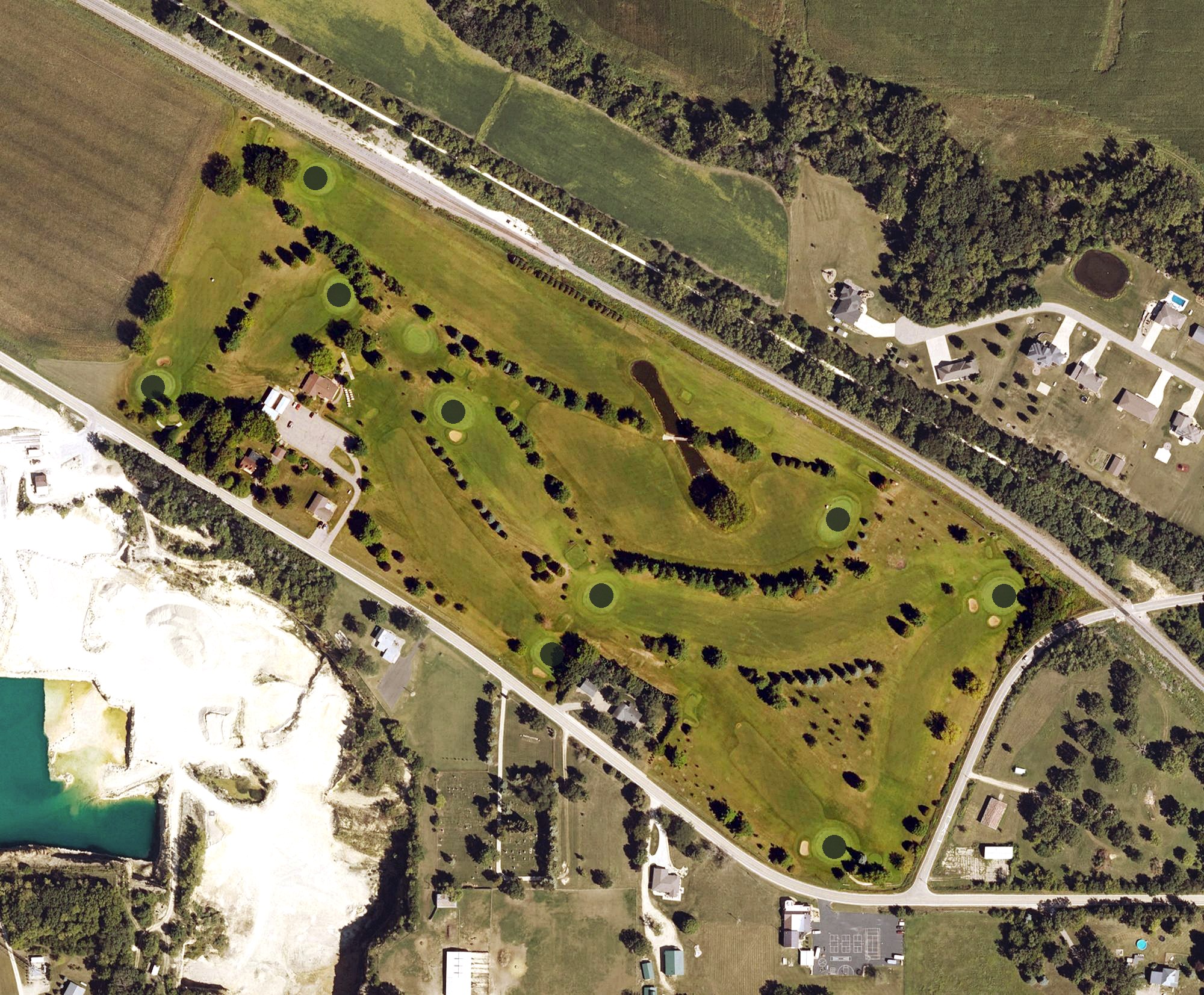 Aerial view of Rolling Knolls Golf Course, IA