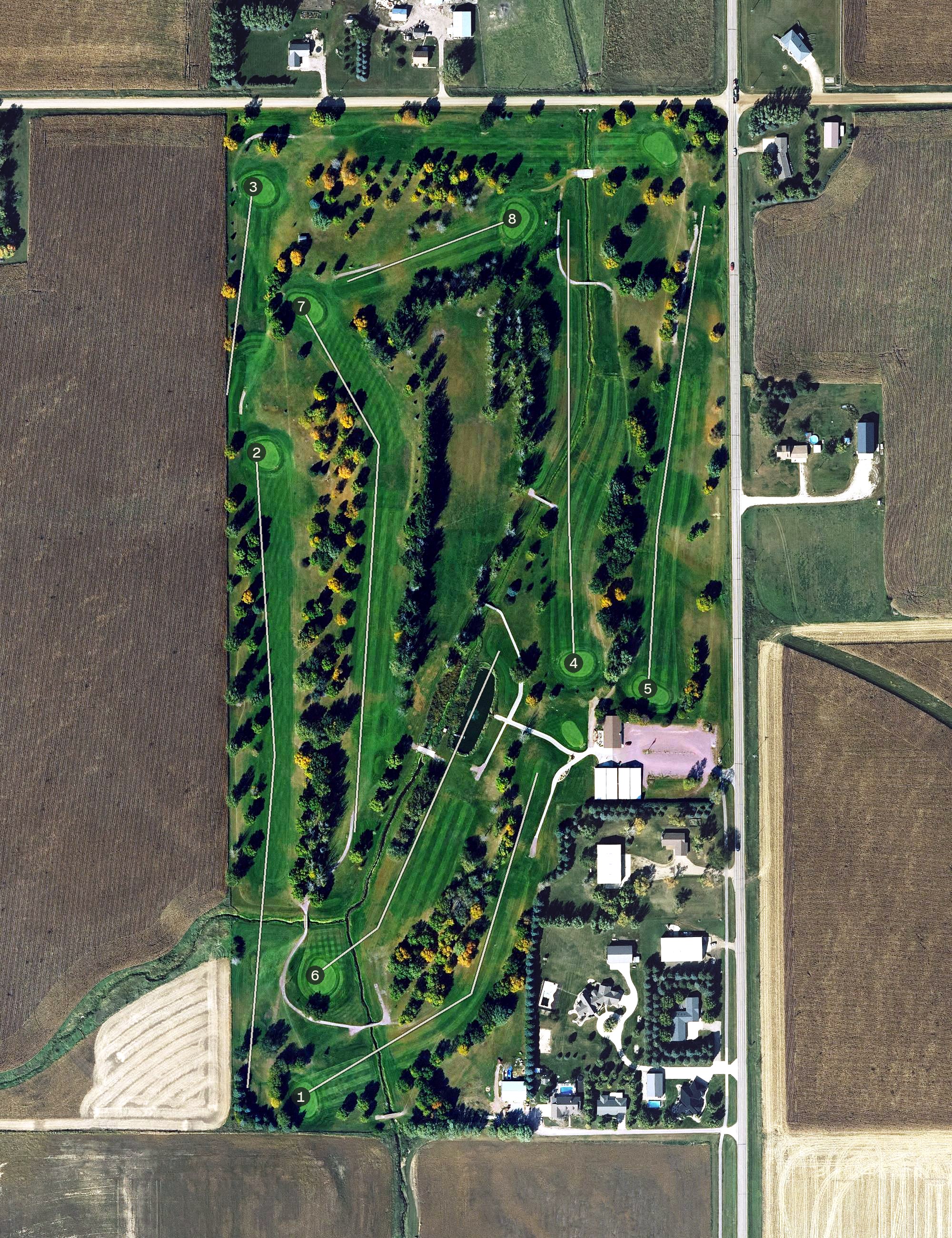 Aerial view of Rooling Hills Golf Course, IA