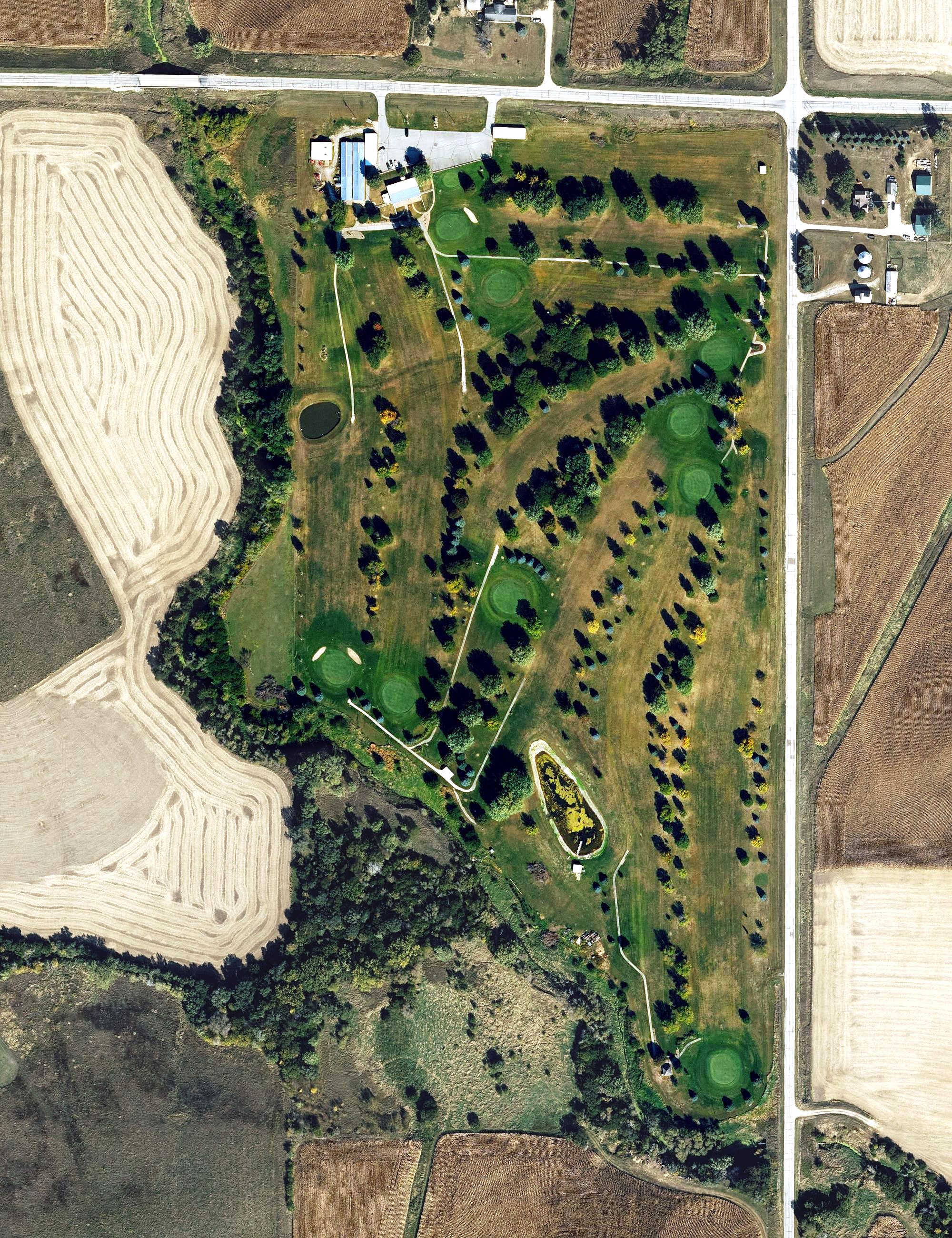 Aerial view of Rosman-Glendale Farm Golf Course, IA