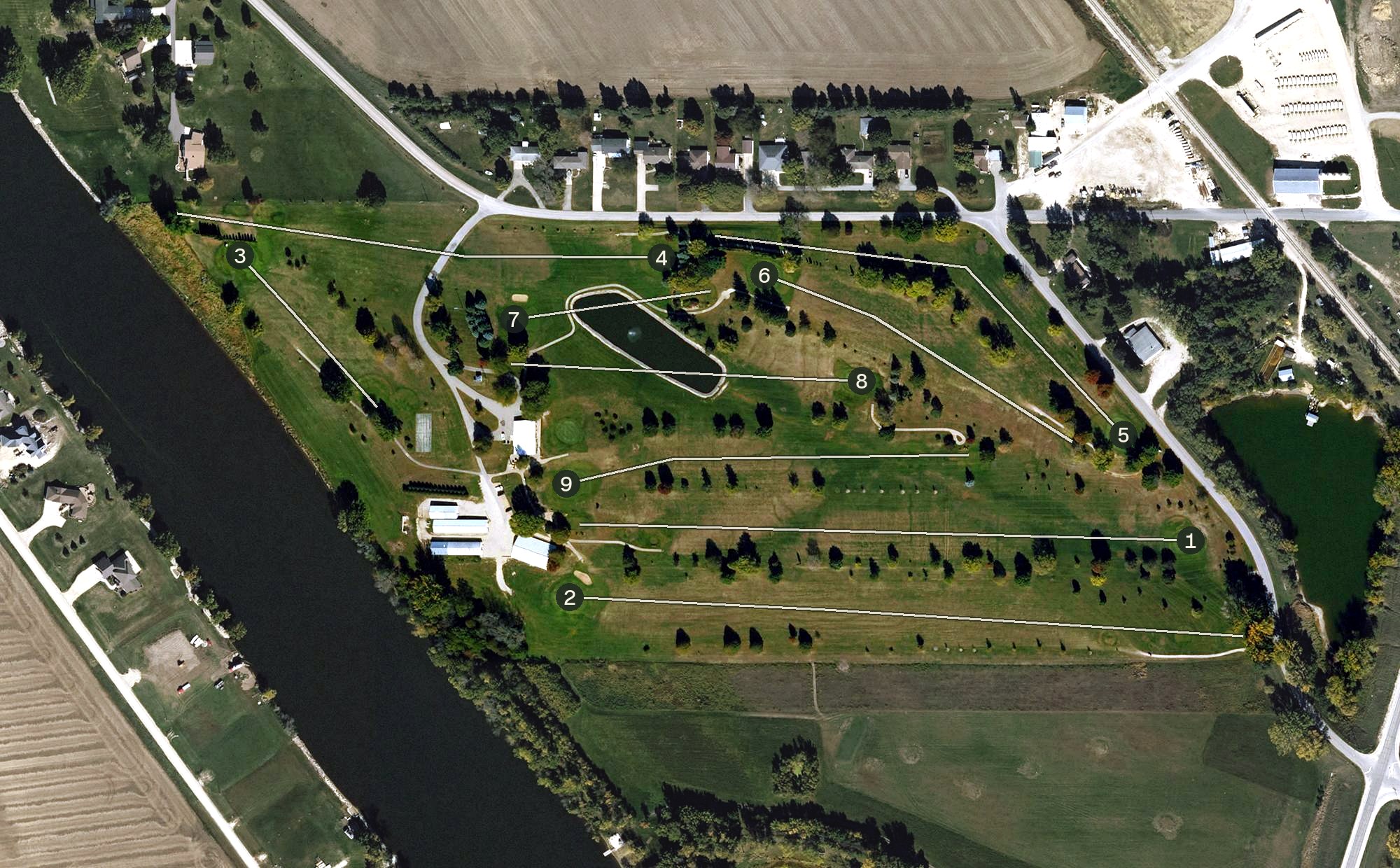 Aerial view of Round Grove Golf and Country Club, IA