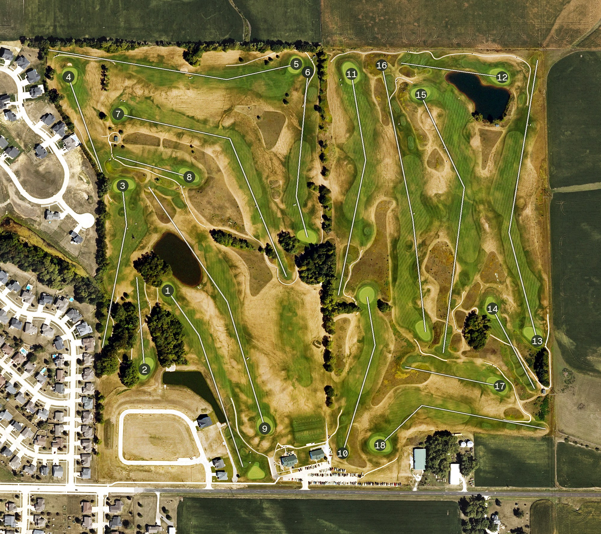 Aerial view of Saddleback Ridge Golf Course, IA