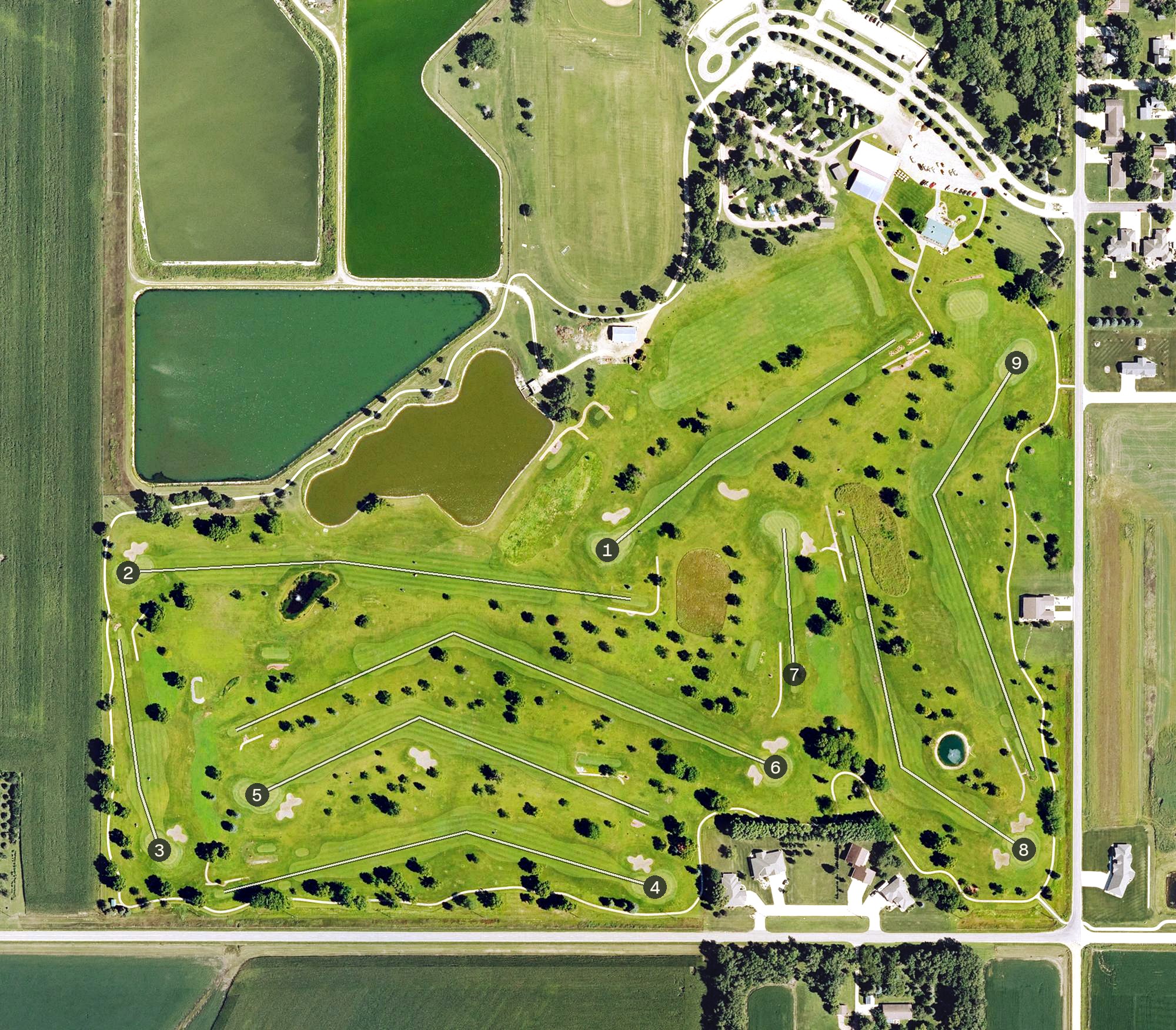 Aerial view of Sanborn Golf and Country Club, IA