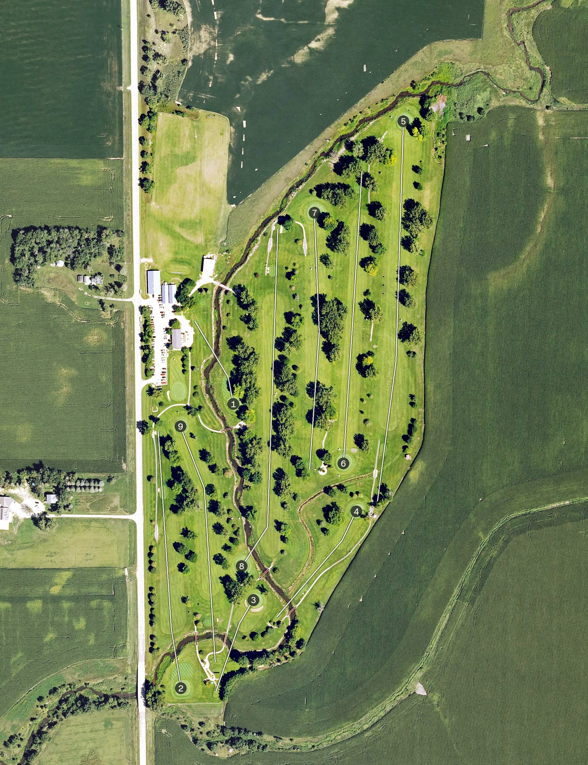 Aerial view of Sheldon Golf and Country Club, IA