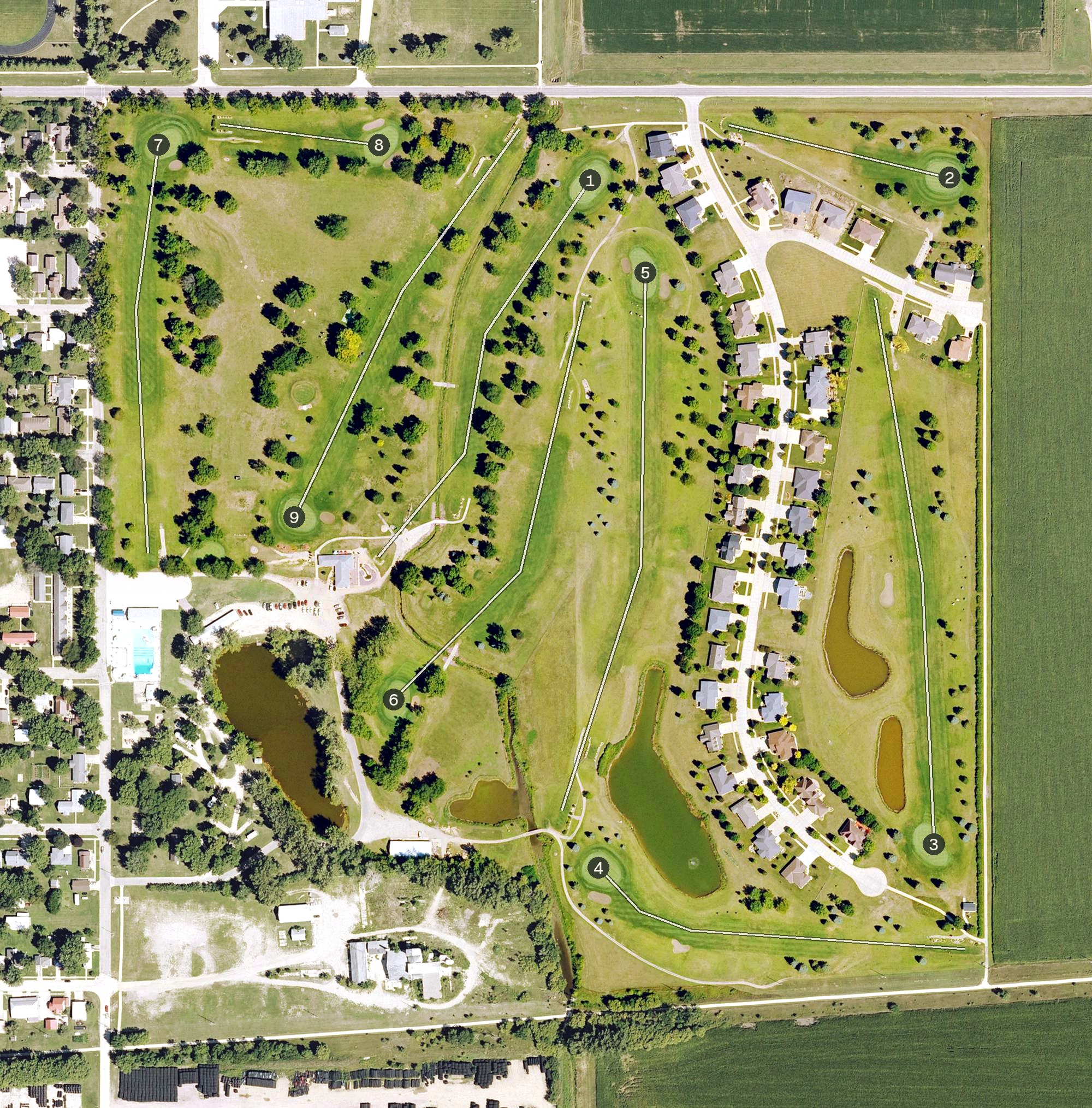 Aerial view of Sibley Golf and Country Club, IA