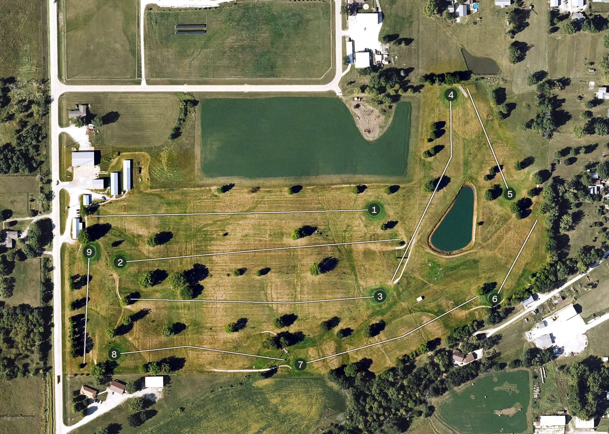 Aerial view of Sigourney Golf Club, IA