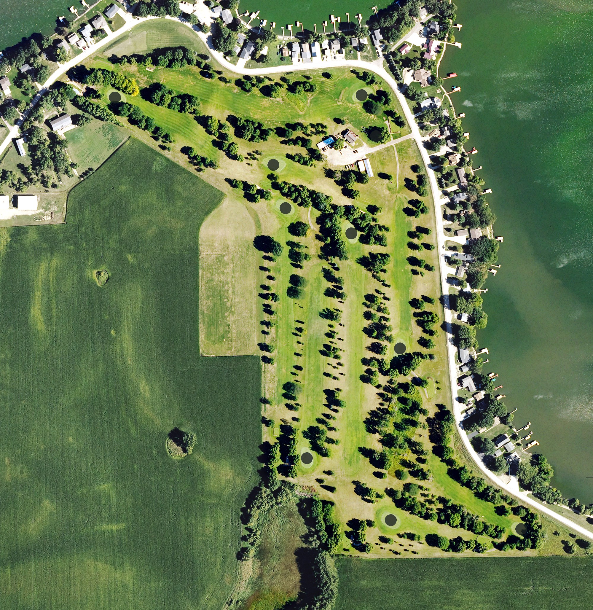 Aerial view of Silver Lake Country Club, IA