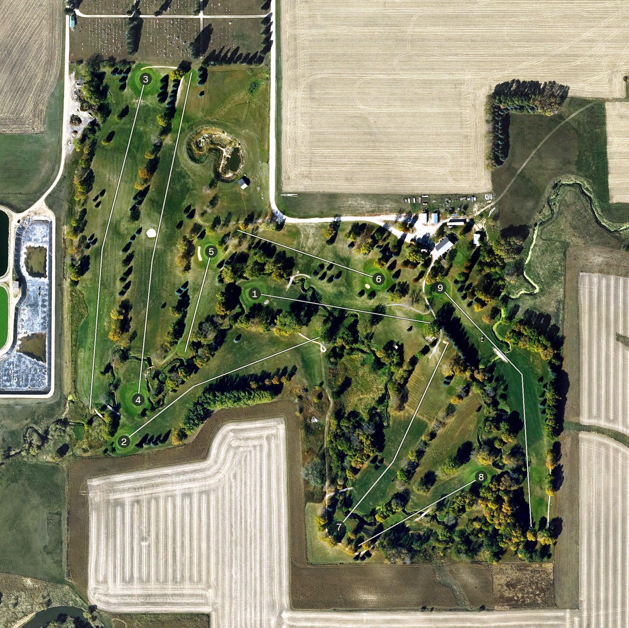Aerial view of Slippery Elm Golf Course, IA