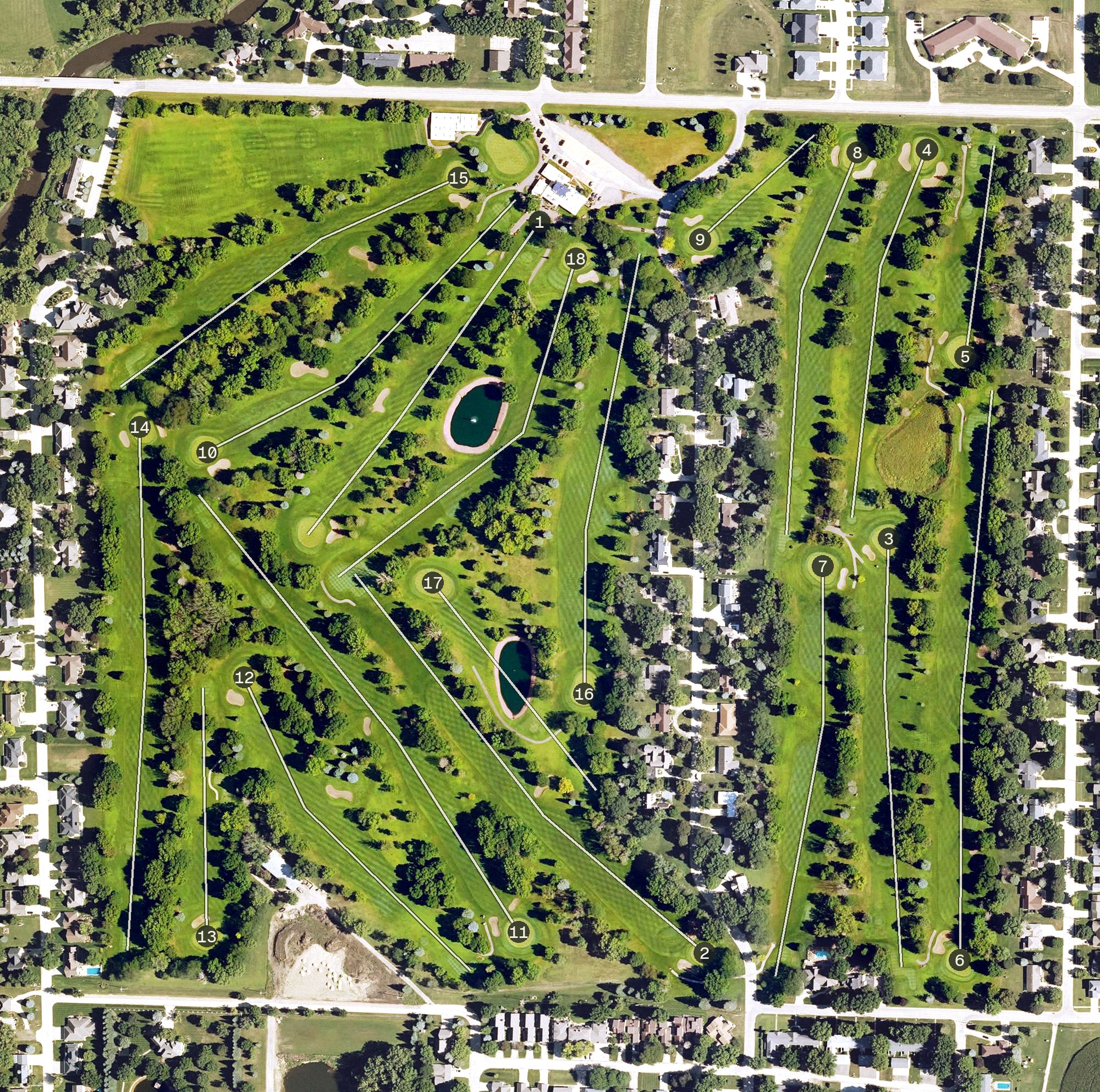 Aerial view of Spencer Golf and Country Club, IA